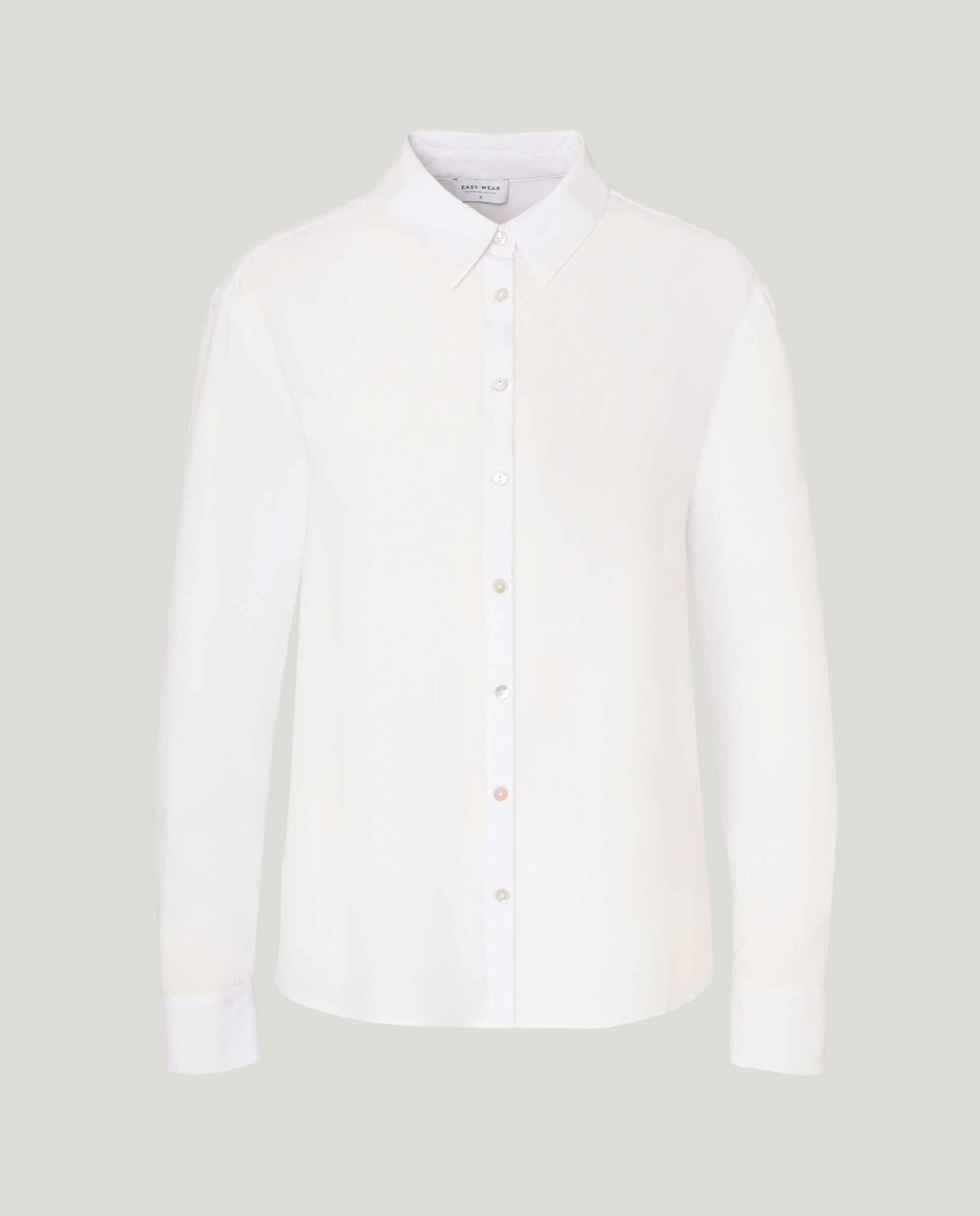 Camisa de mujer de manga larga con viscosa - Easy Wear - Blanco Blanco-5