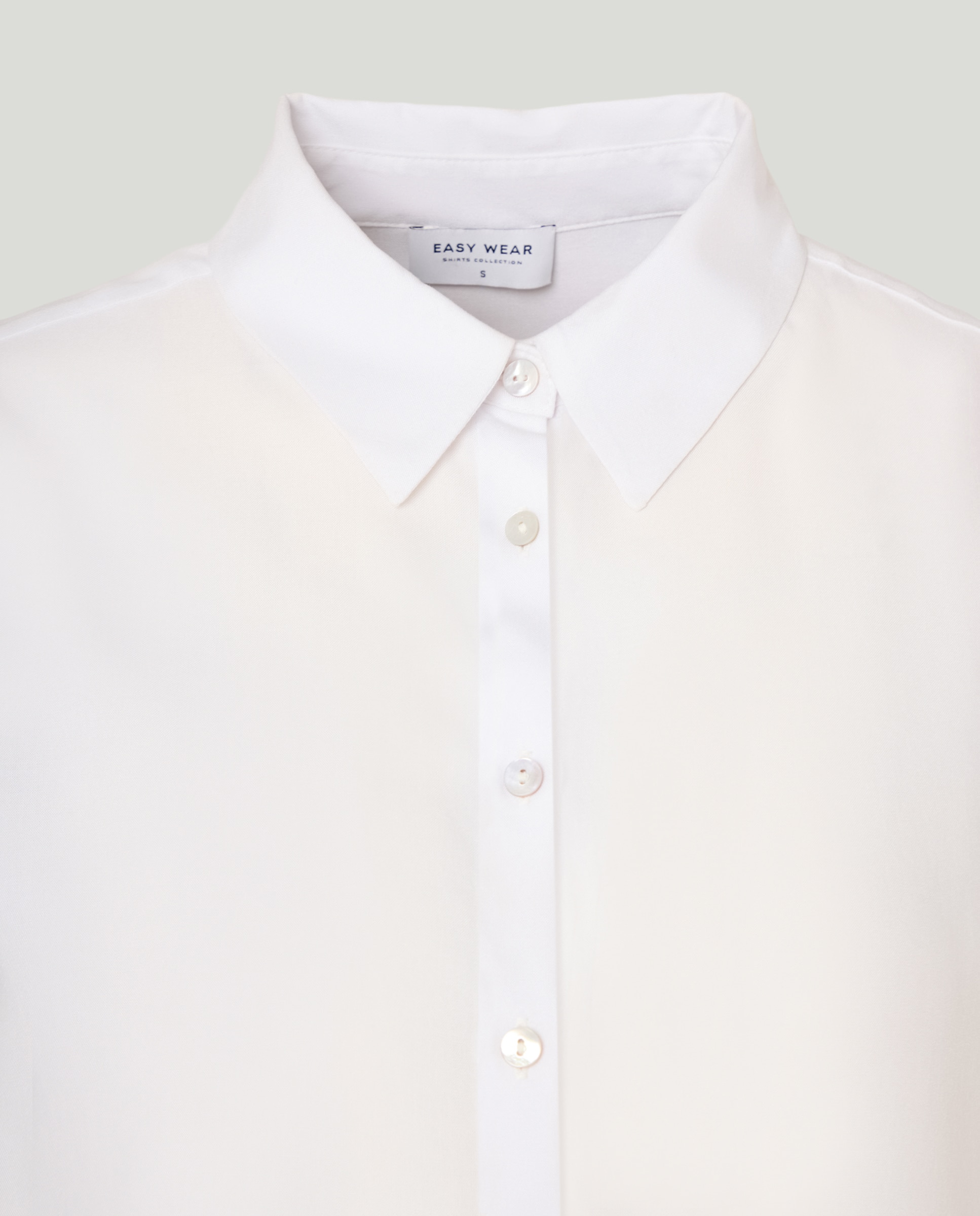 Camisa de mujer de manga larga con viscosa - Easy Wear - Blanco Blanco-6