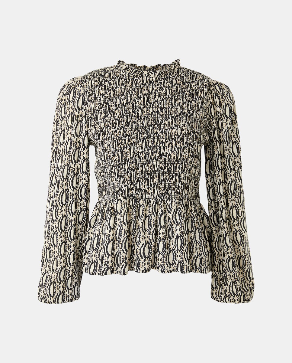 Top de Manga Comprida com Elásticos Preto-4