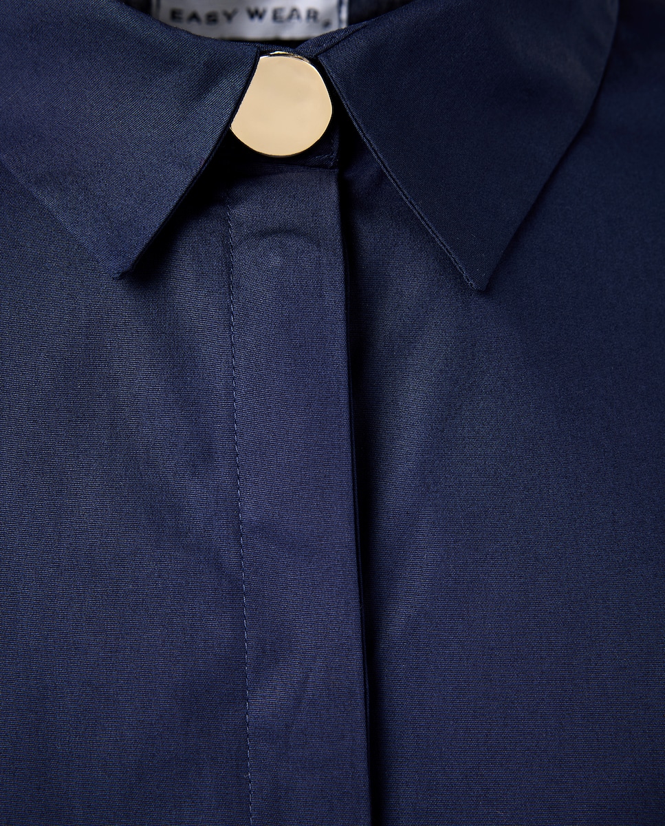 Camisa de Algodão Estampada Marinho-6