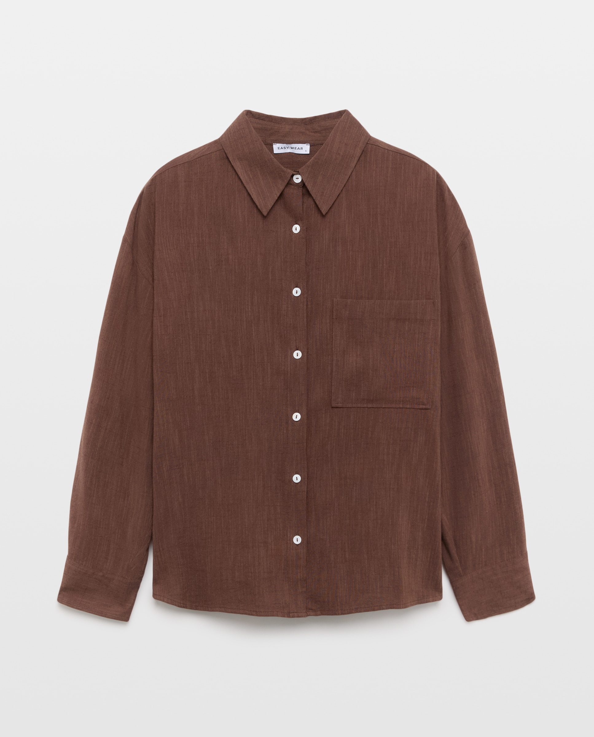 Camisa de mujer de manga larga fluida - Easy Wear - Chocolate Chocolate-5