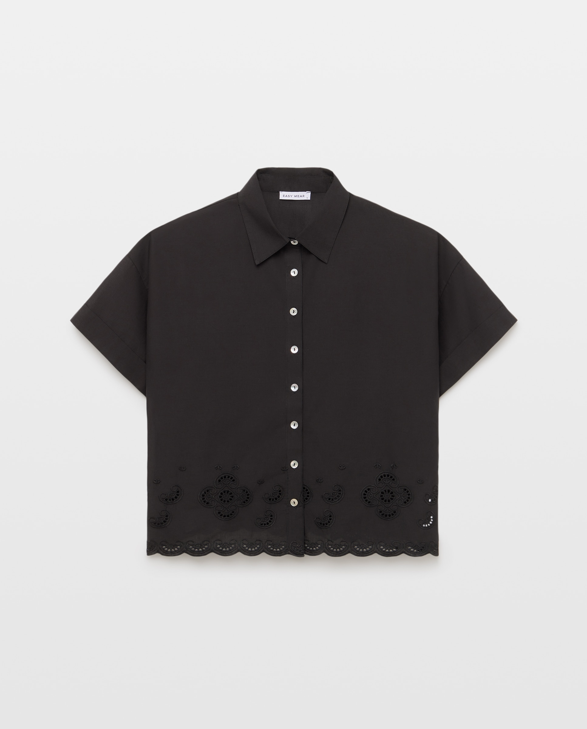 Camisa de popelina Cinzento-4