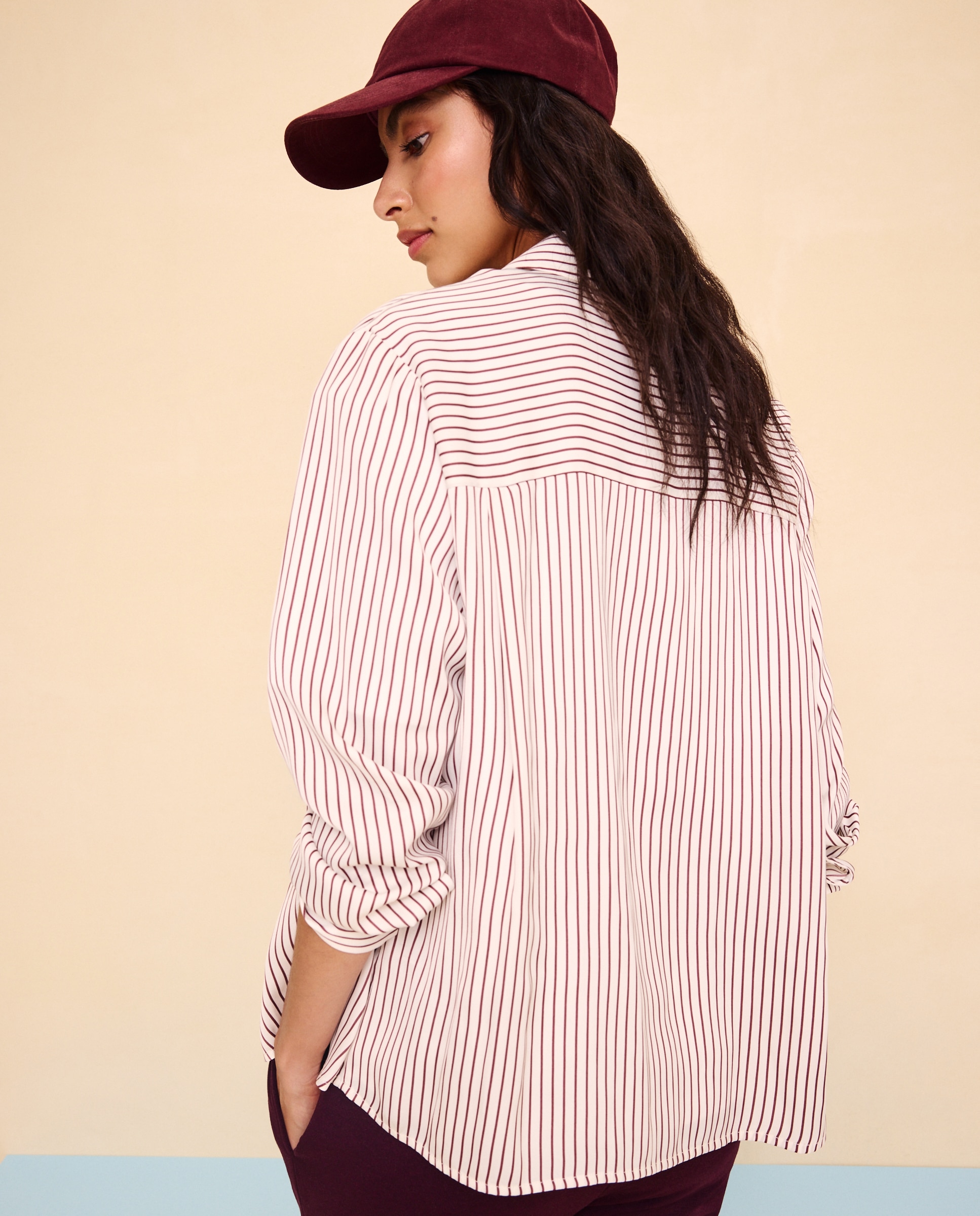 Camisa de mujer satinada - Easy Wear - Rojo Rojo-3