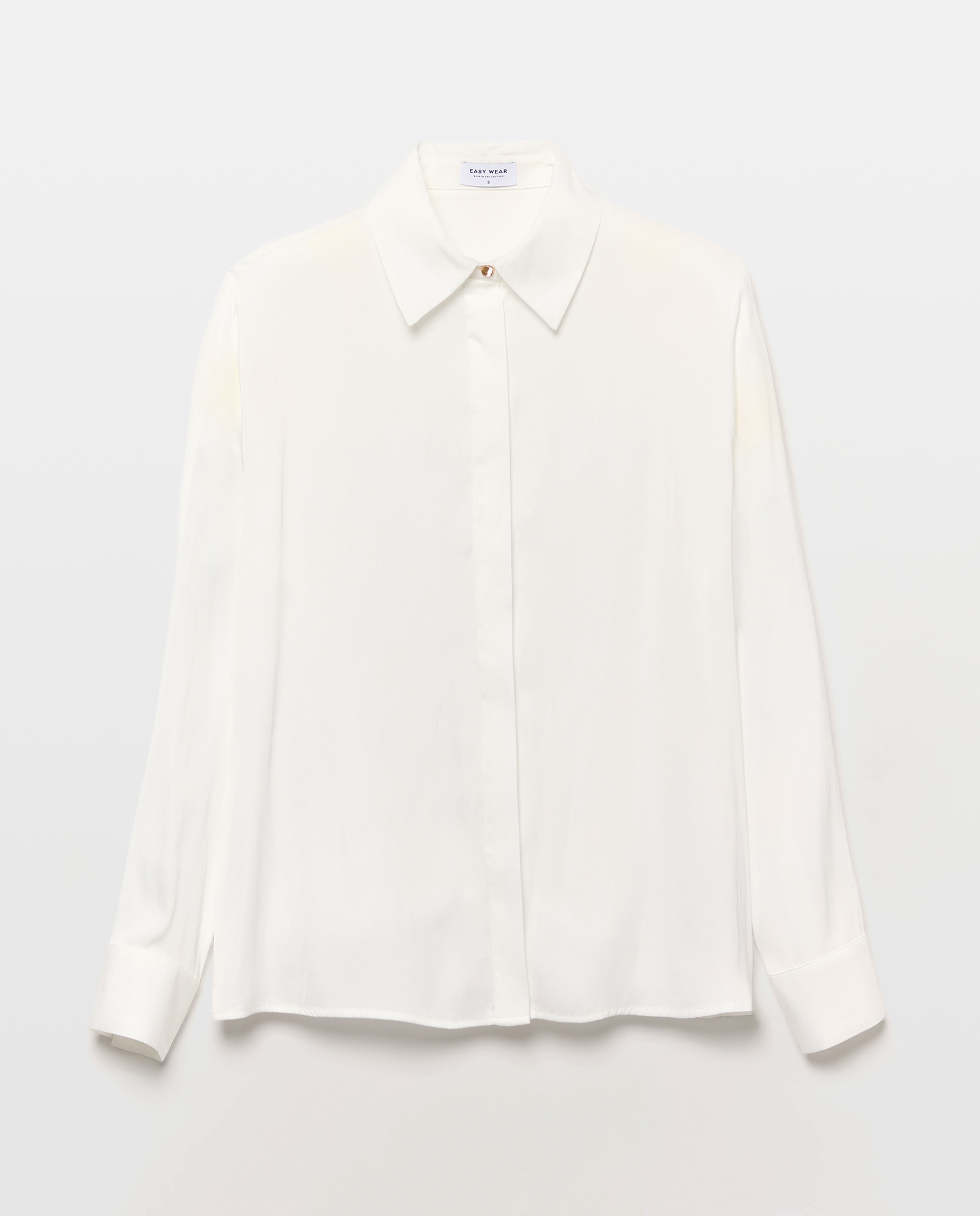 Camisa de mujer satinada - Easy Wear - Blanco Blanco-4