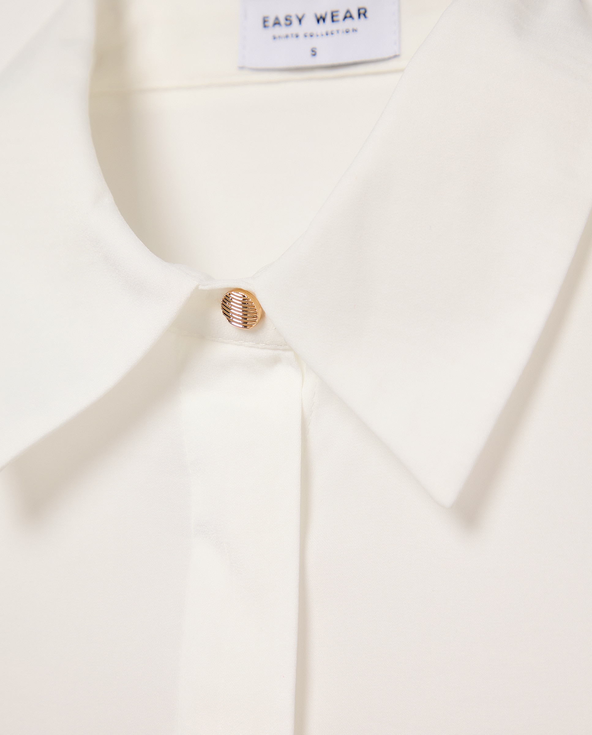 Camisa de mujer satinada - Easy Wear - Blanco Blanco-5