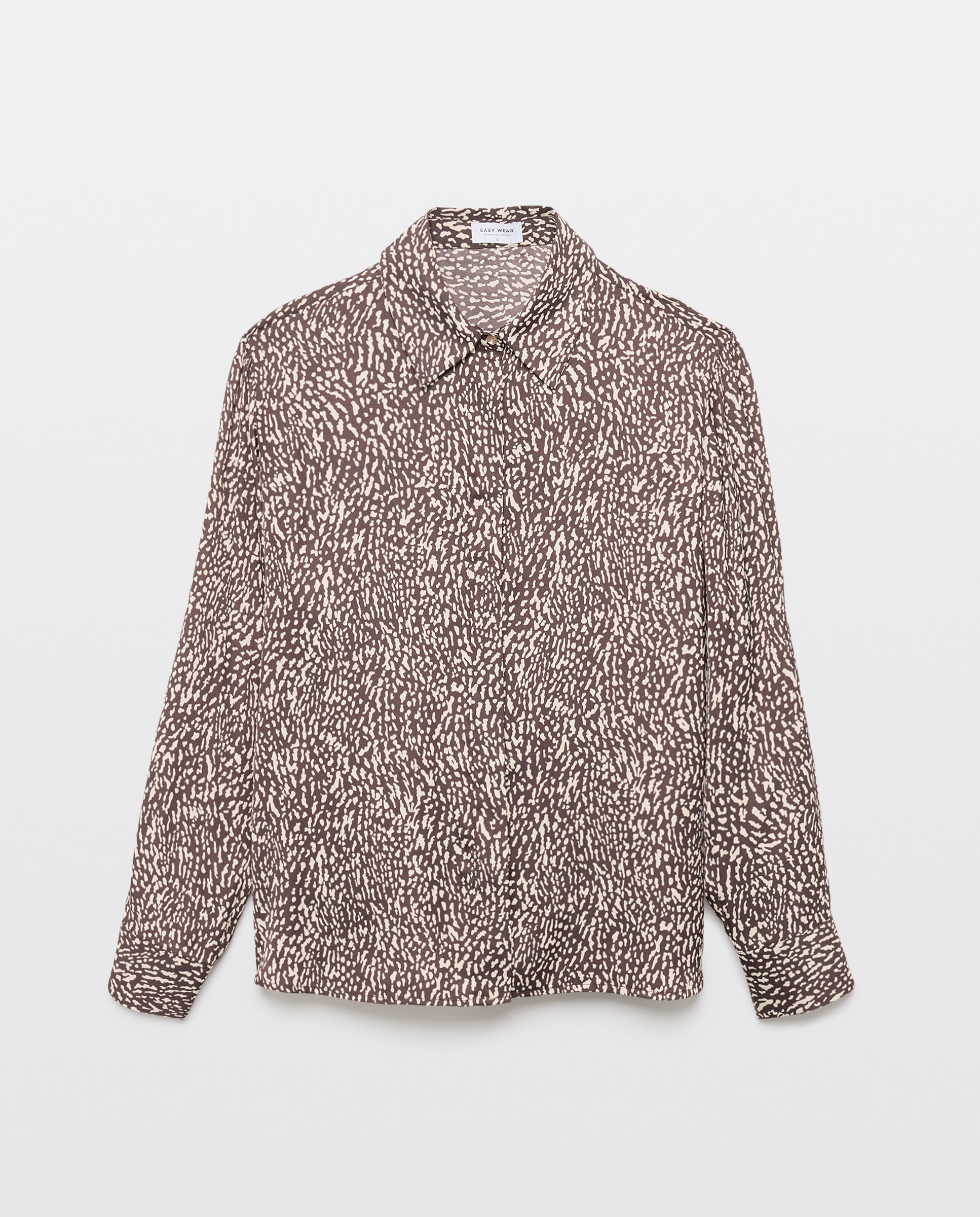 Camisa de mujer satinada - Easy Wear - Marrón Marrón-4