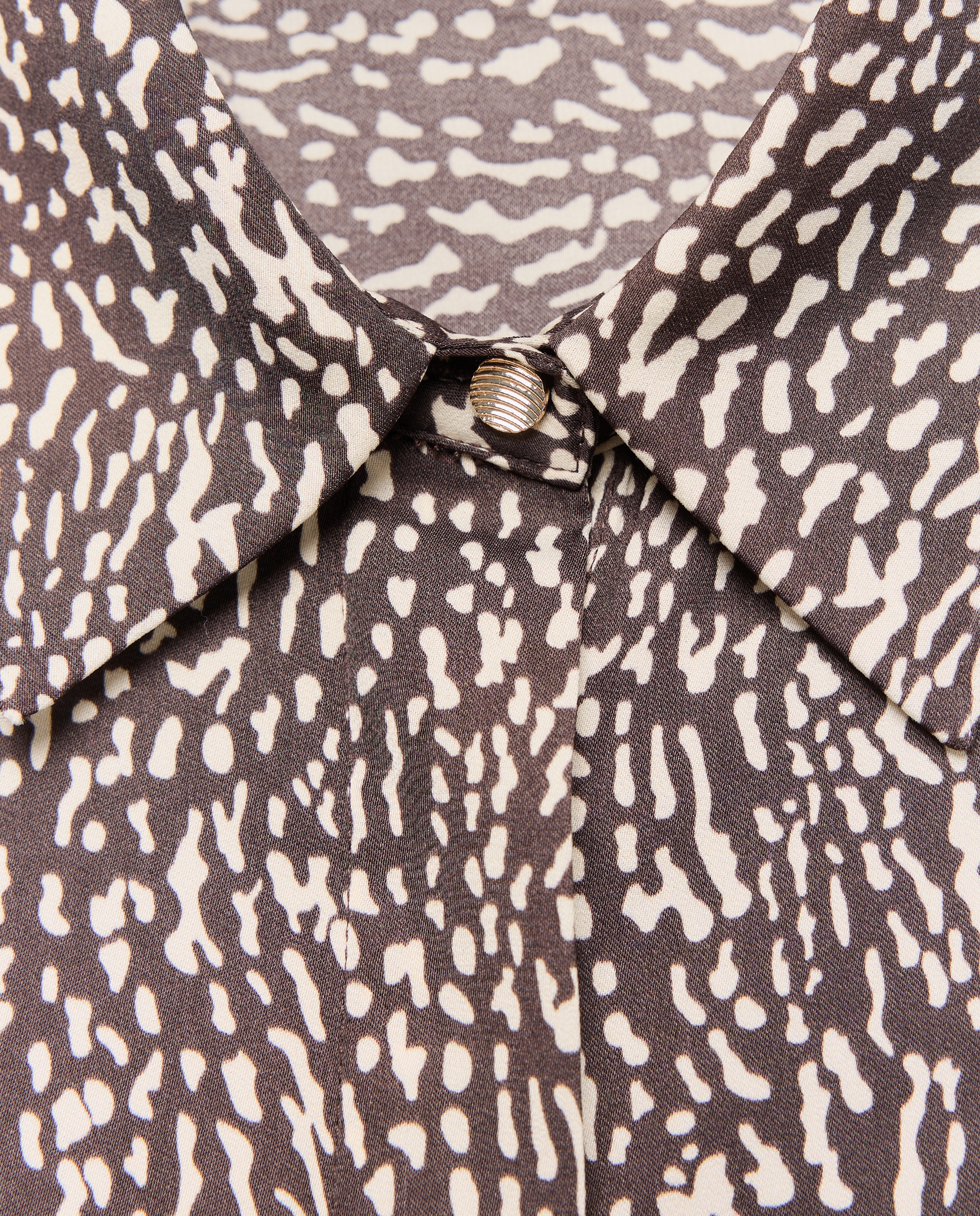 Camisa de mujer satinada - Easy Wear - Marrón Marrón-5