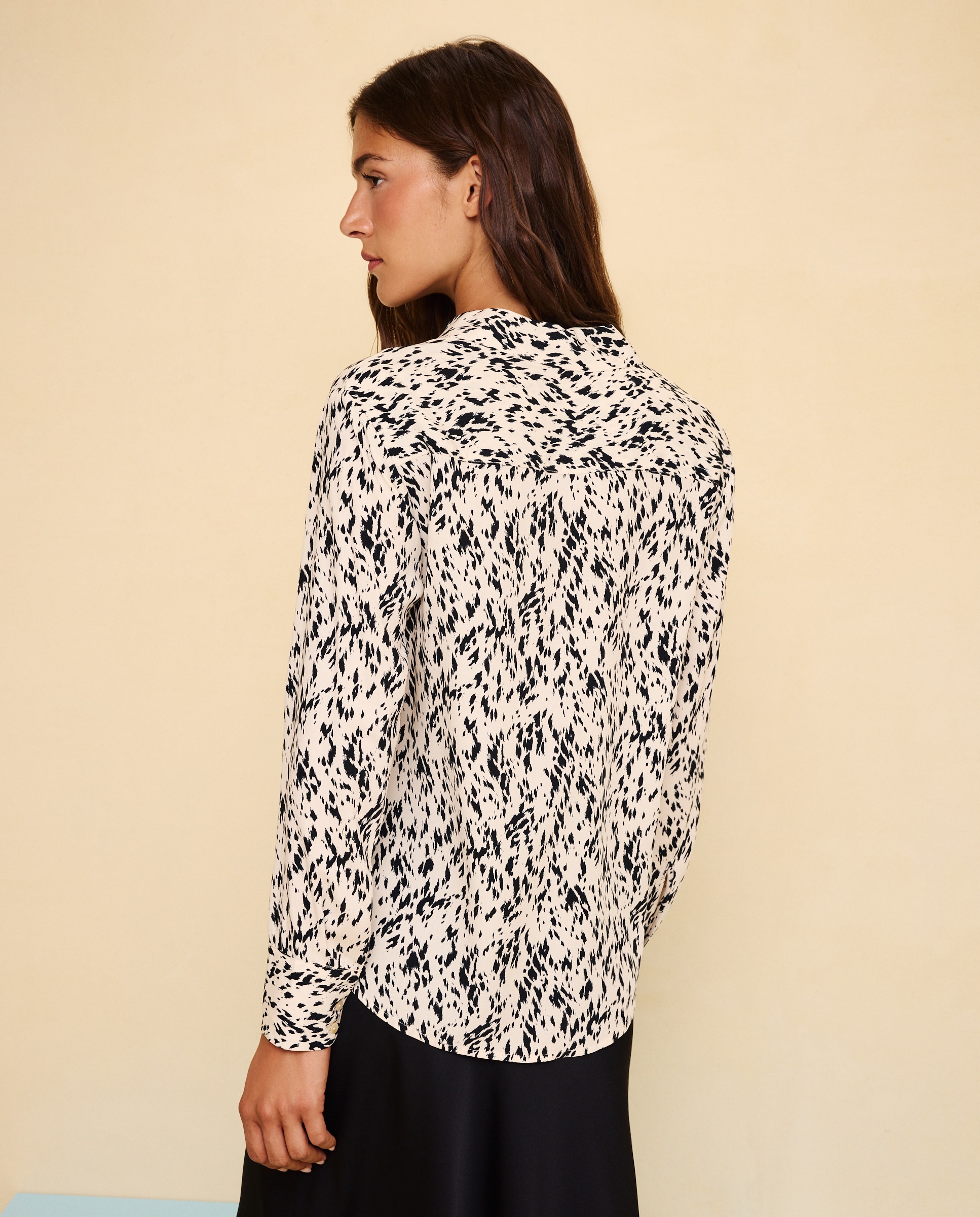 Camisa fluida lisa de mujer - Easy Wear - Marrón Marrón-3