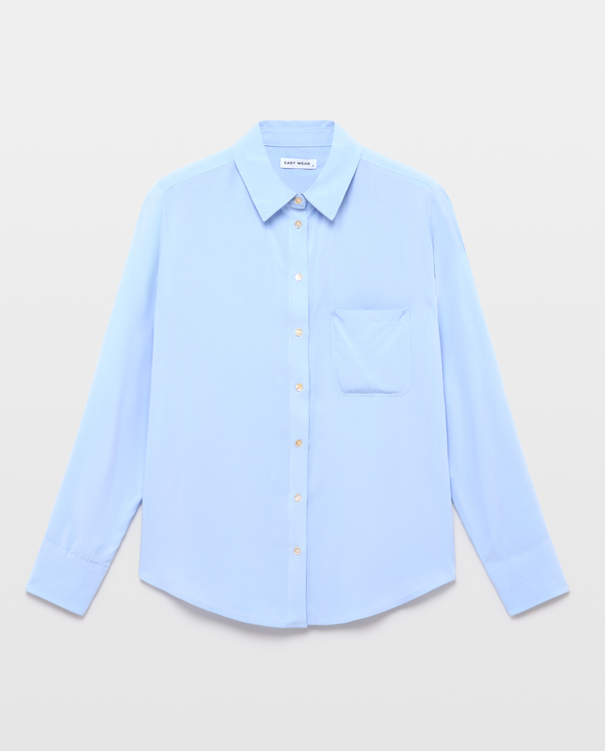 Camisa fluida lisa de mujer - Easy Wear - Blanco Blanco-4