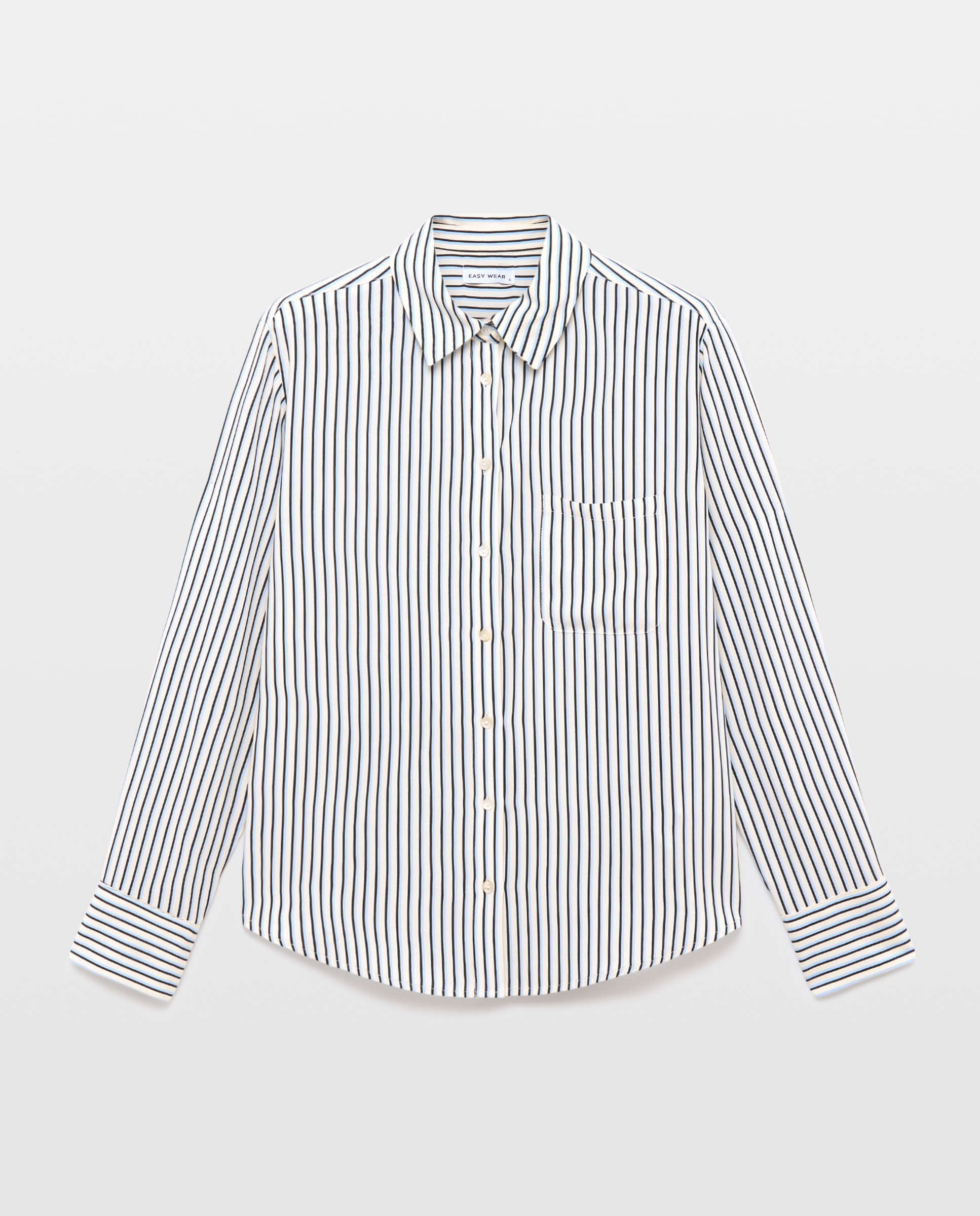 Camisa fluida lisa de mujer - Easy Wear - Azul Azul-4