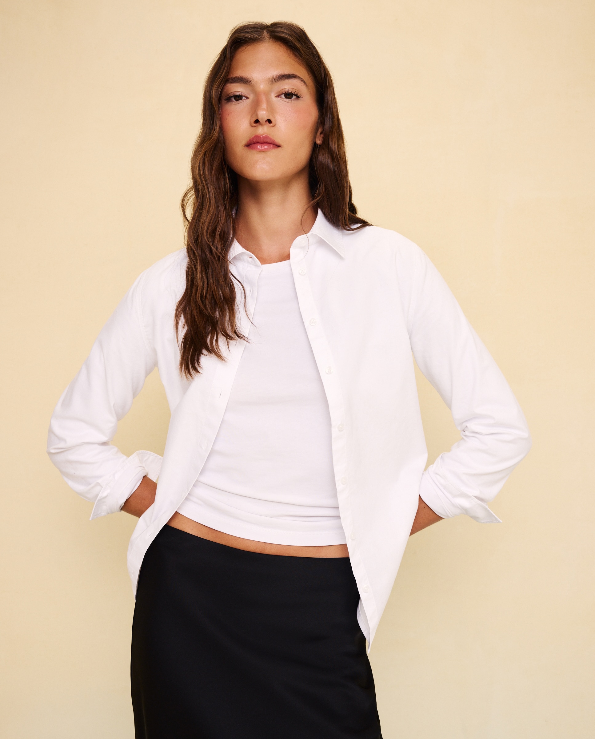 Imagen 1 de Camisa Oxford estampada de mujer - Easy Wear - Blanco Blanco