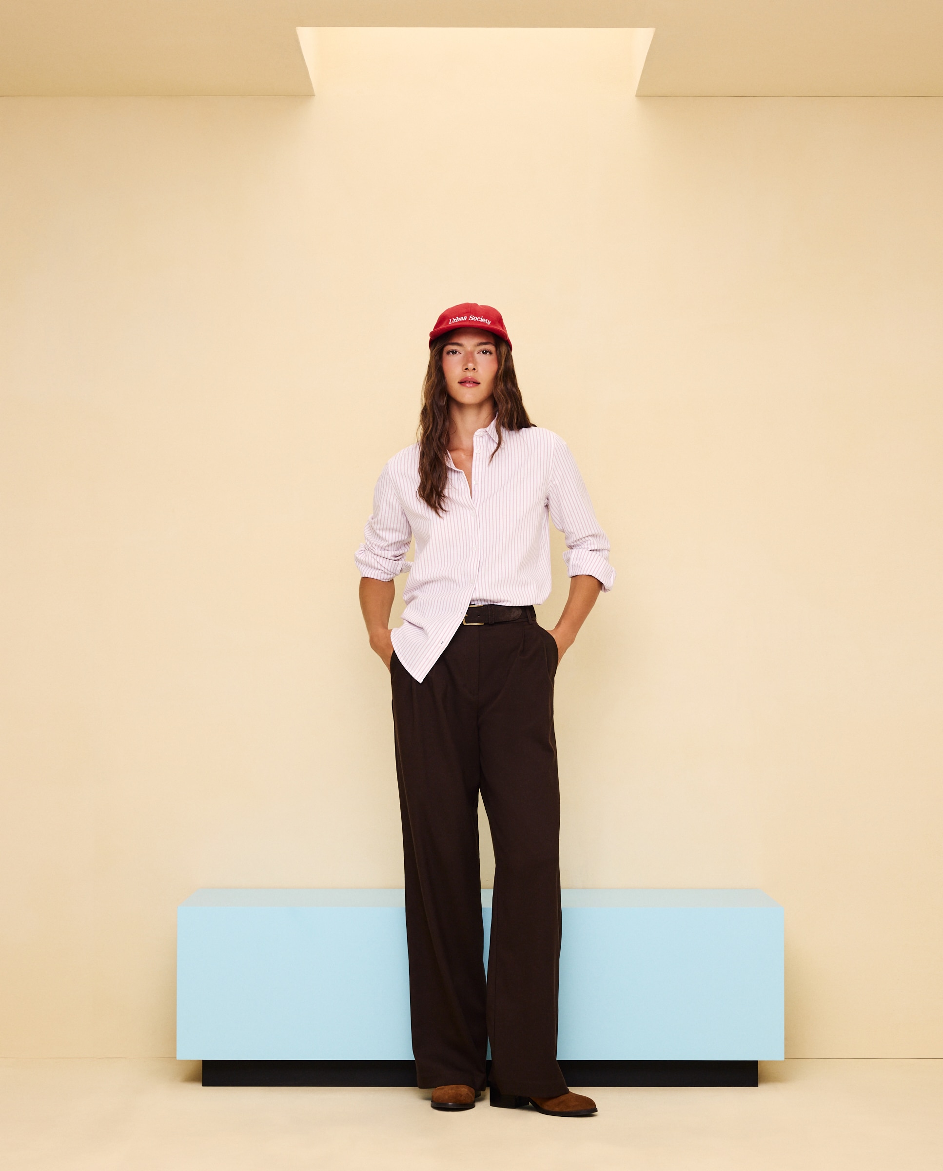 Imagen 1 de Camisa Oxford estampada de mujer - Easy Wear - Rosa Rosa