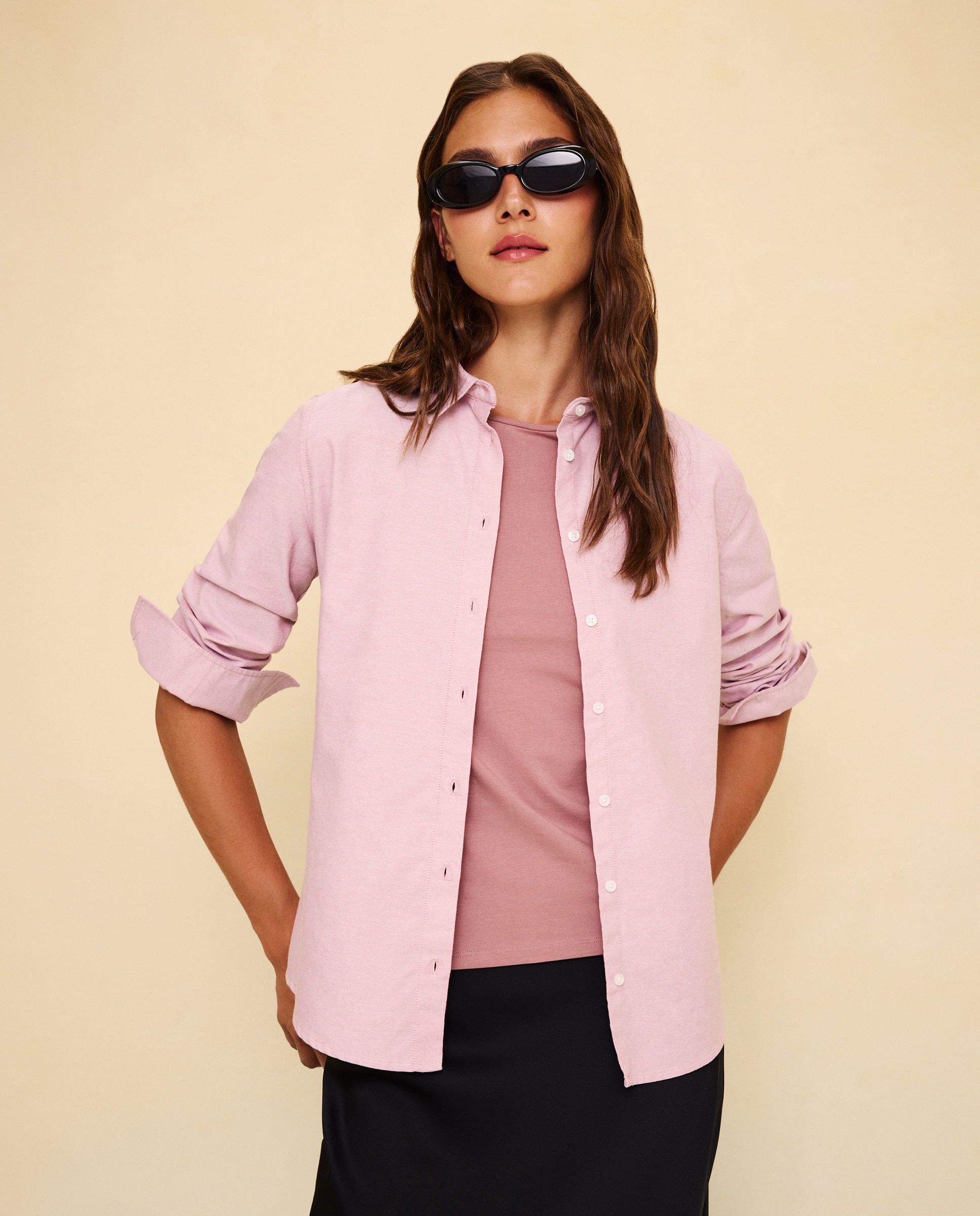 Imagen 1 de Camisa Oxford estampada de mujer - Easy Wear - 282 Malva 282 Malva