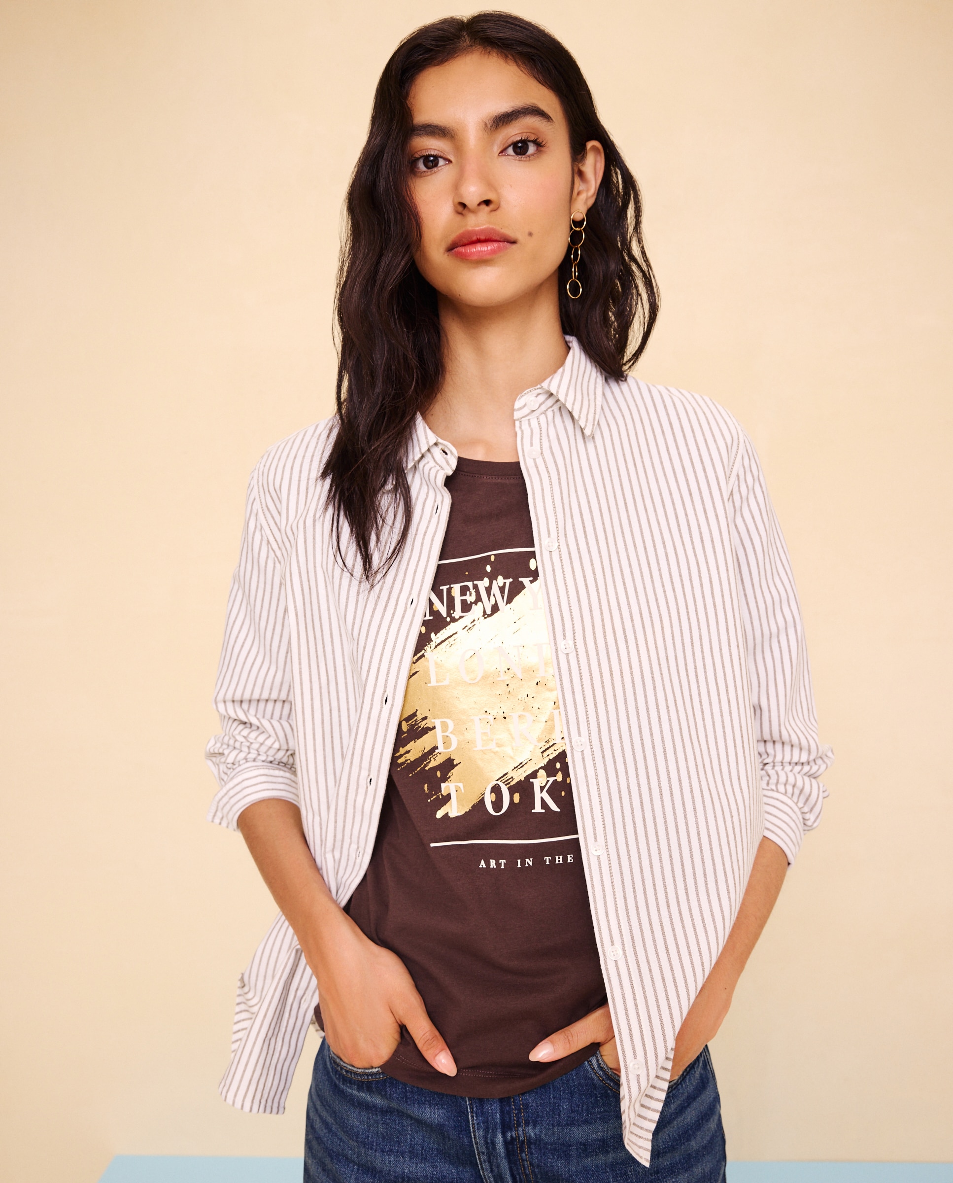 Imagem 0 de Camisa Oxford Estampada