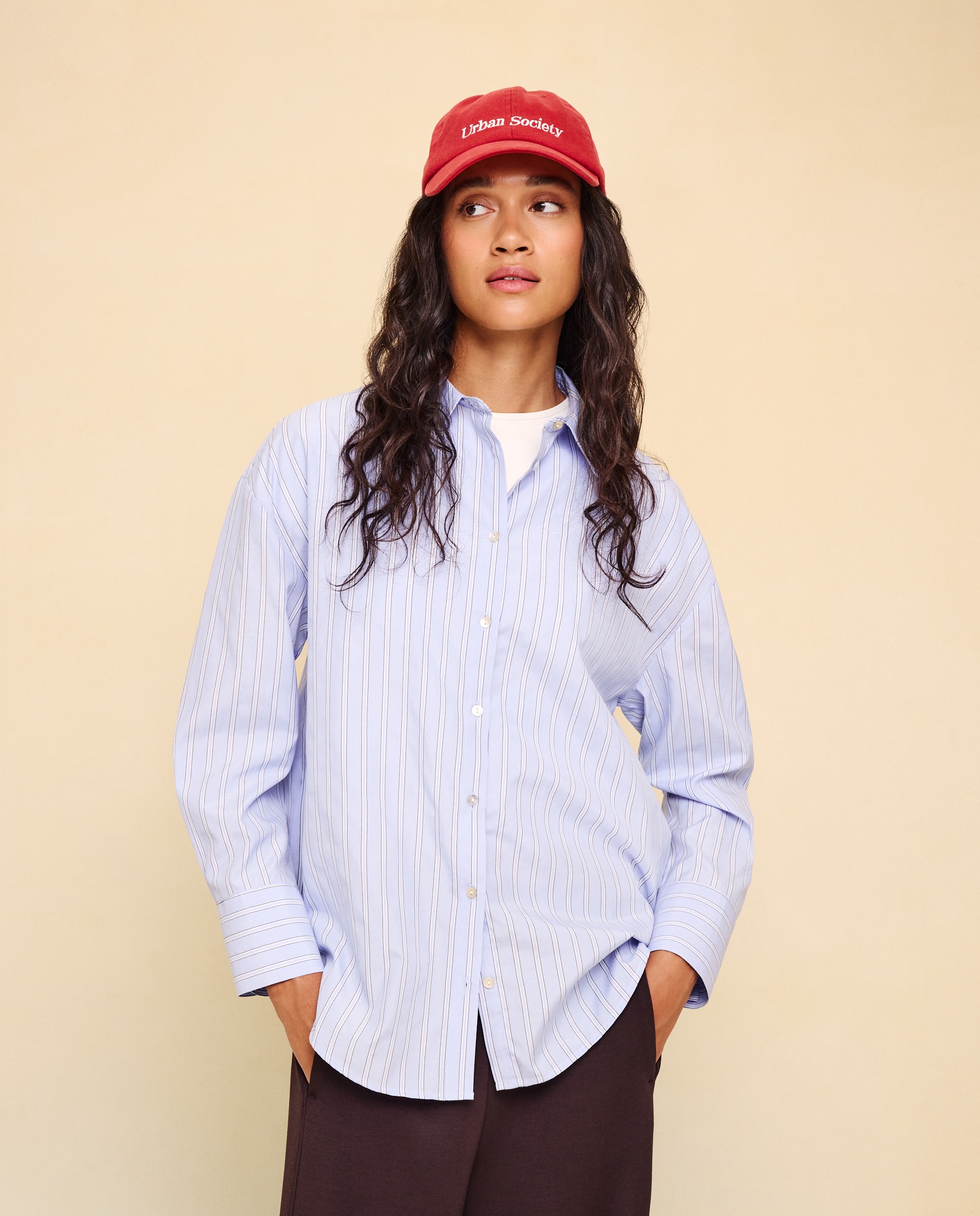 Imagen 1 de Camisa fluida con estampado de rayas de mujer - Easy Wear - Azul Azul
