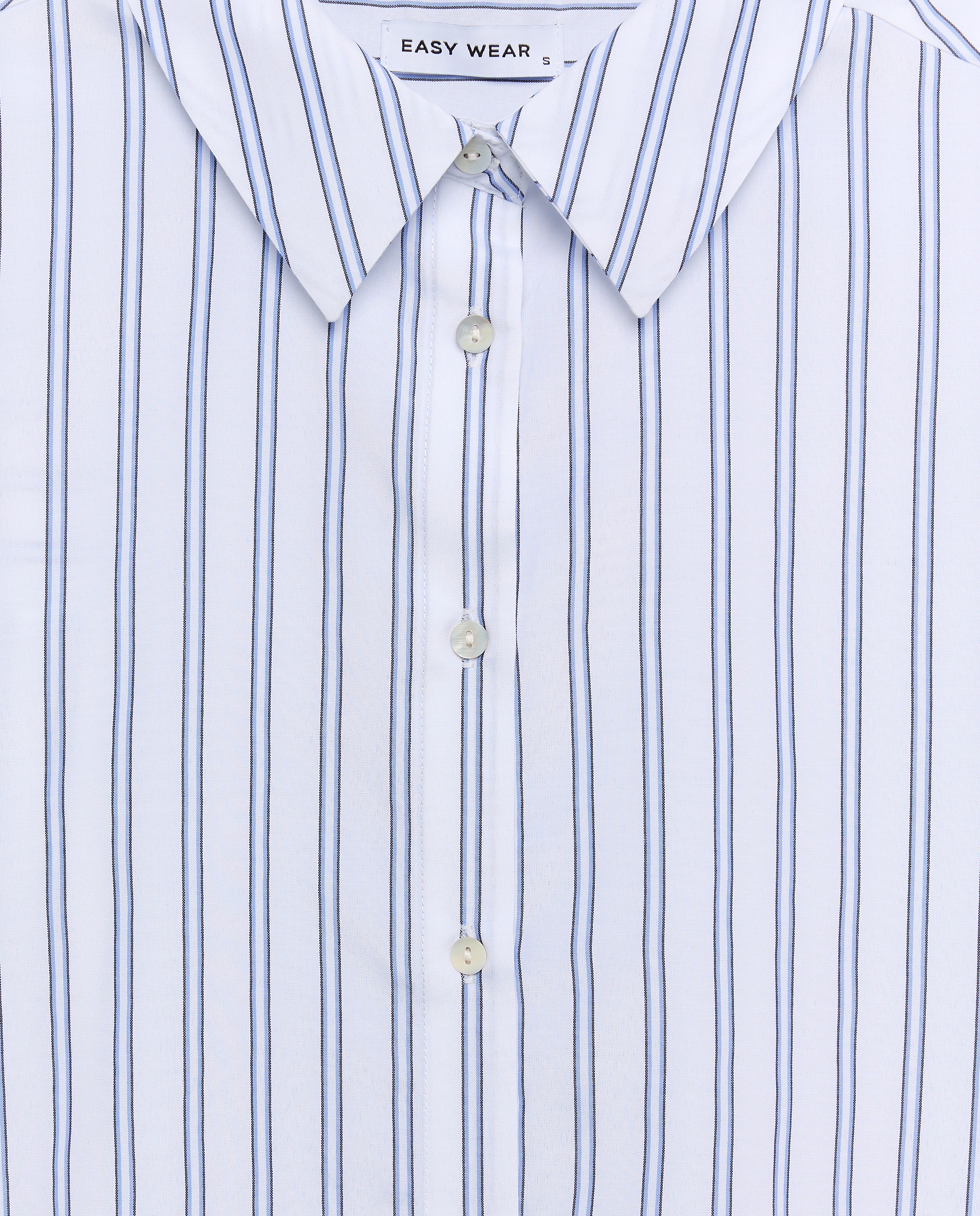 Camisa Fluida com Estampado às Riscas Azul-marinho-5