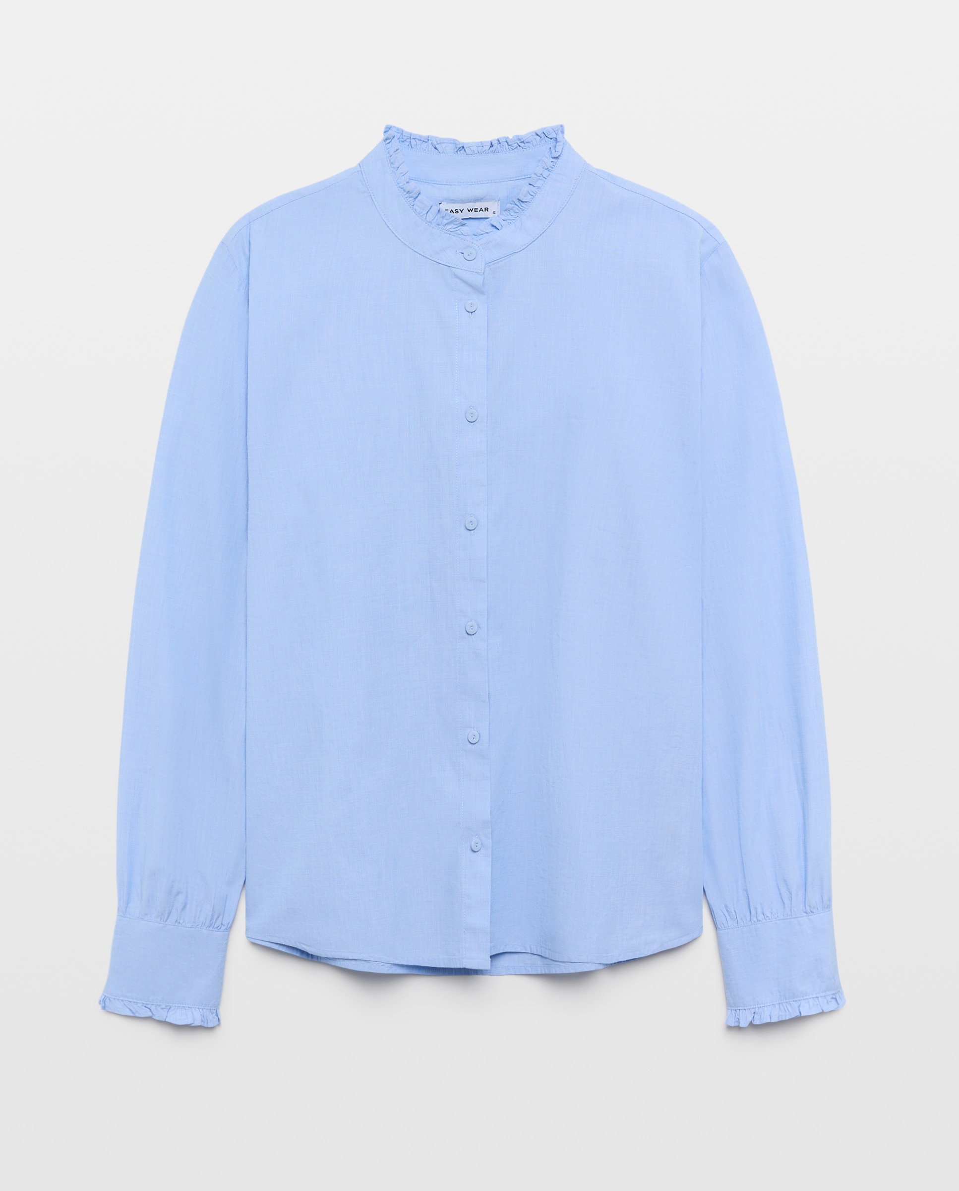 Camisa cuello volante de mujer - Easy Wear - 400 Azul 400 Azul-4
