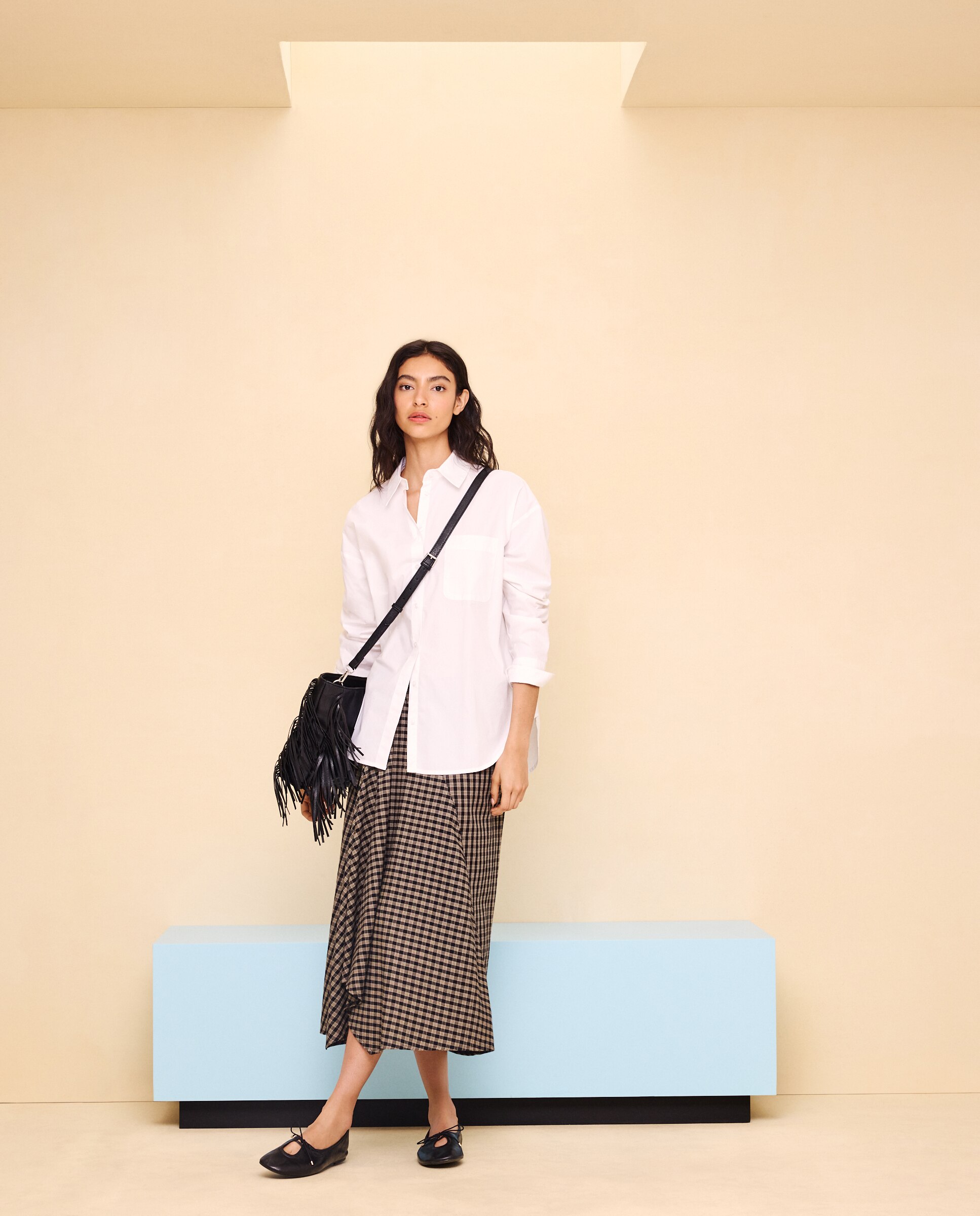 Camisa oversize lisa de mujer - Easy Wear - Blanco Blanco-2