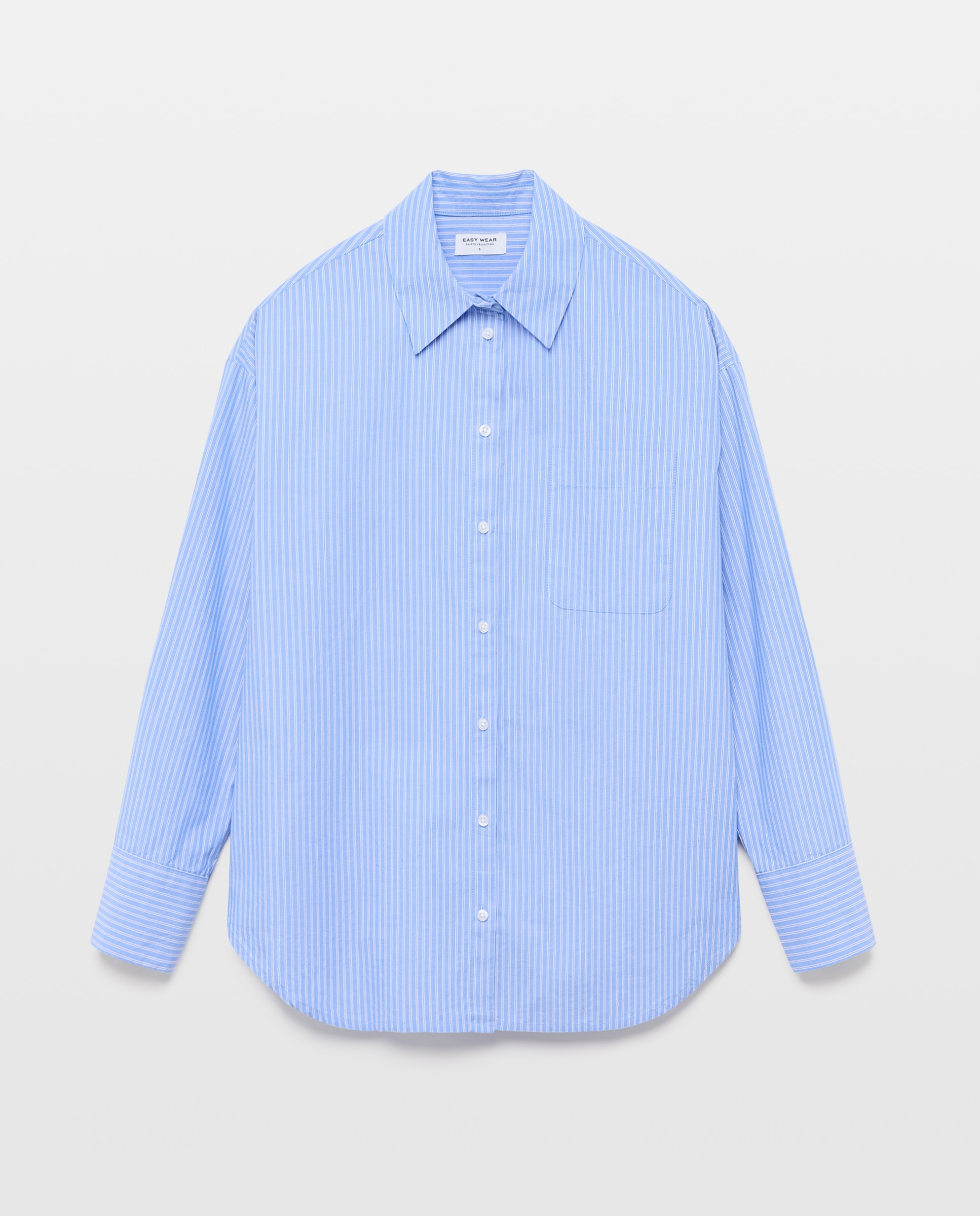 Camisa Oversize Lisa Azul-4