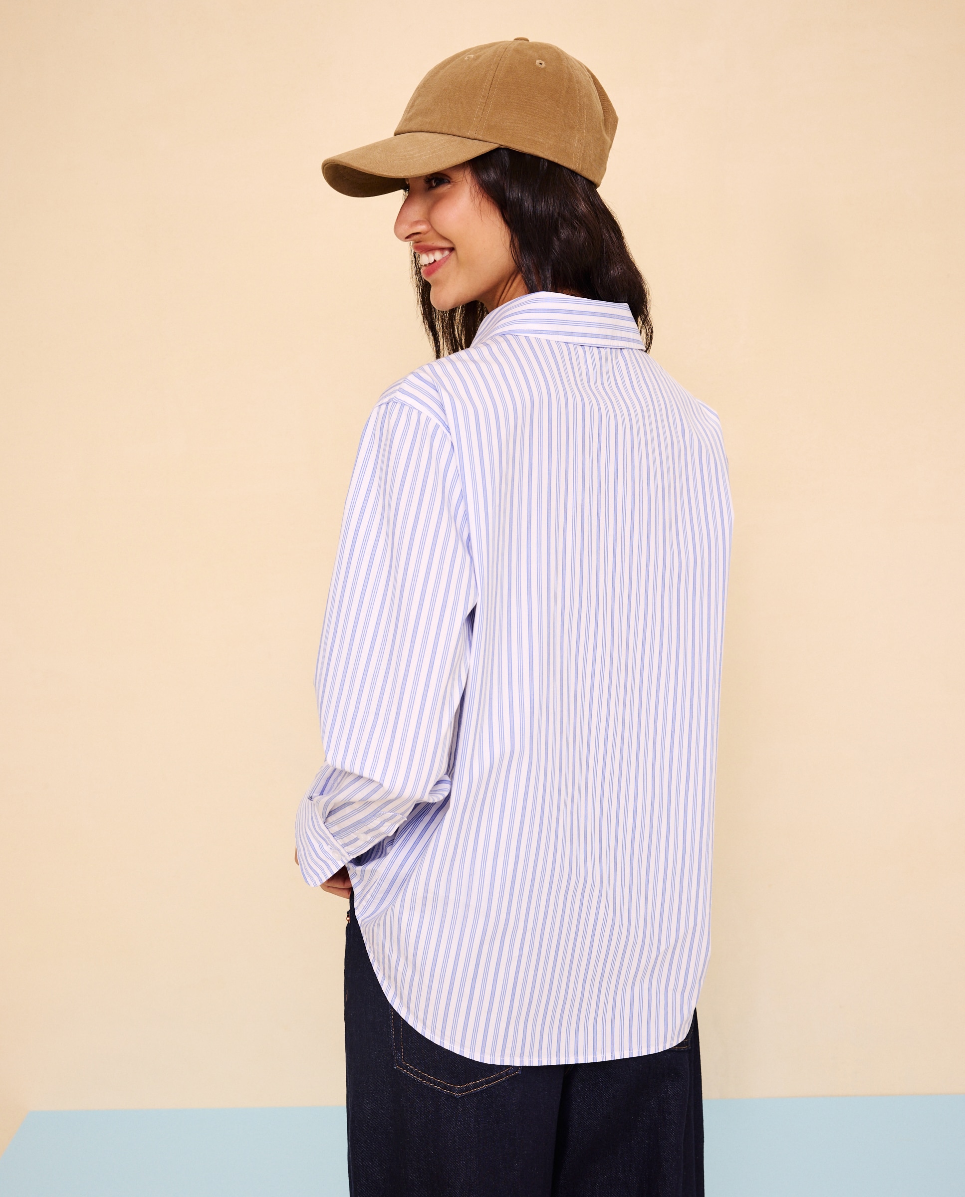 Camisa de manga larga estampada de mujer - Easy Wear - Azul marino Azul marino-3