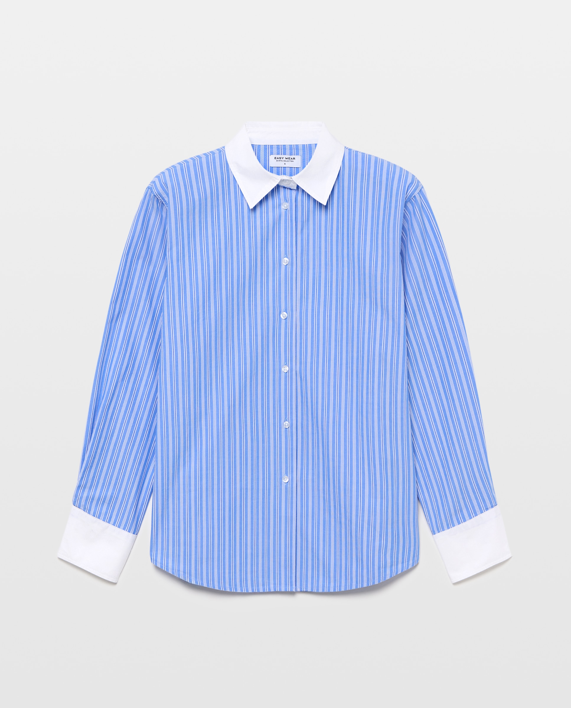 Camisa de manga larga estampada de mujer - Easy Wear - Azul Azul-4
