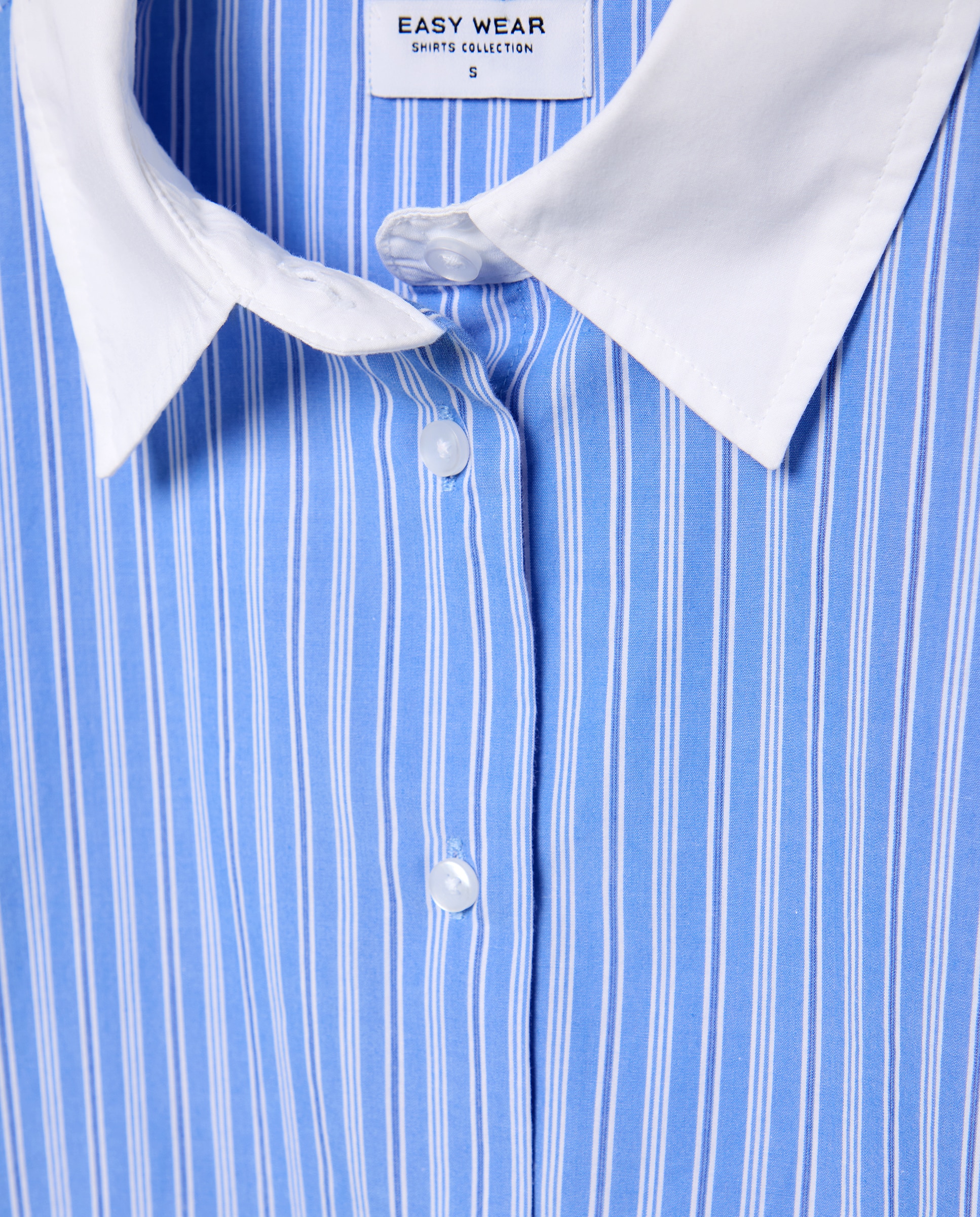 Camisa de manga larga estampada de mujer - Easy Wear - Azul Azul-5