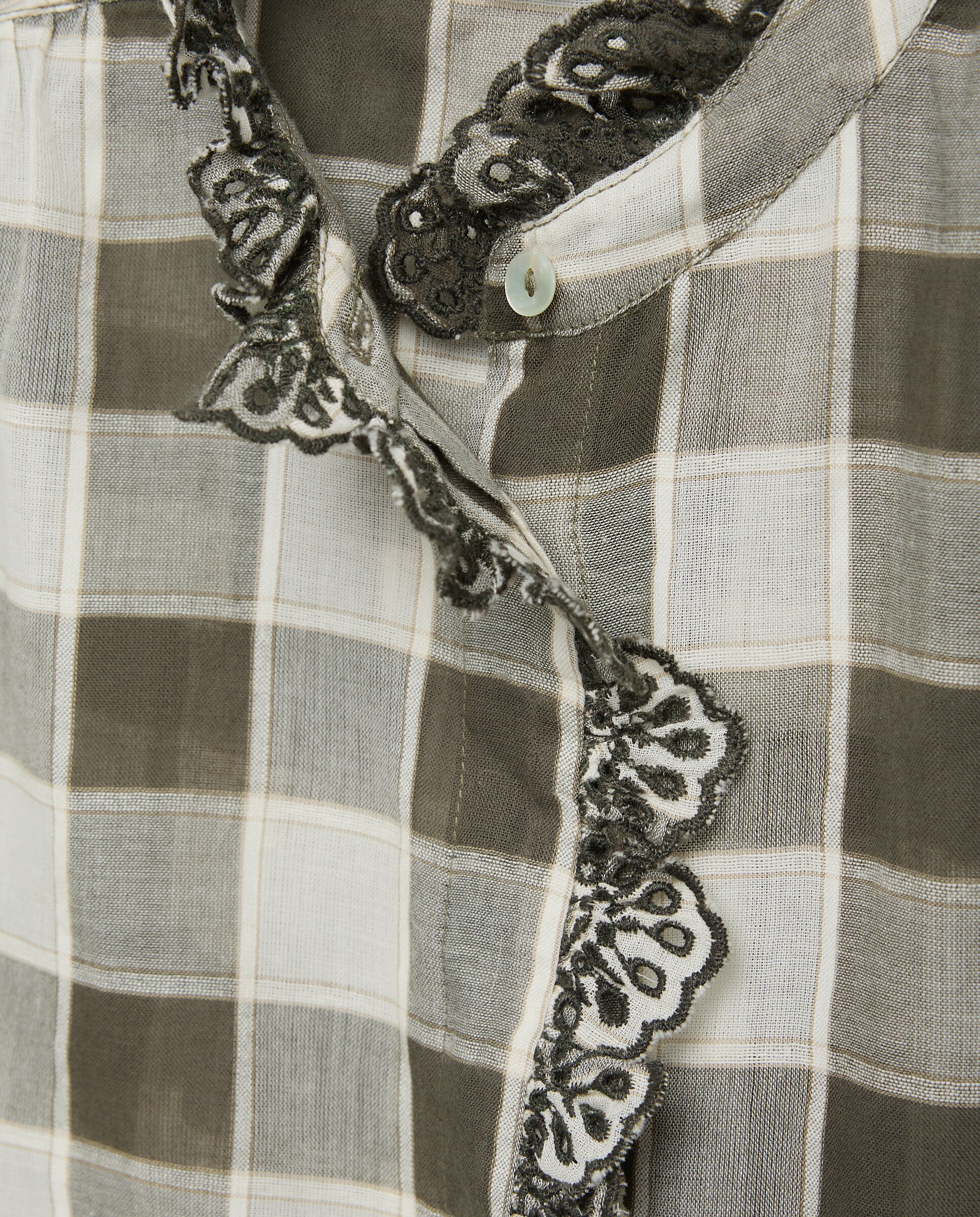 Camisa de mujer cuadros volante - Easy Wear - Verde Verde-5