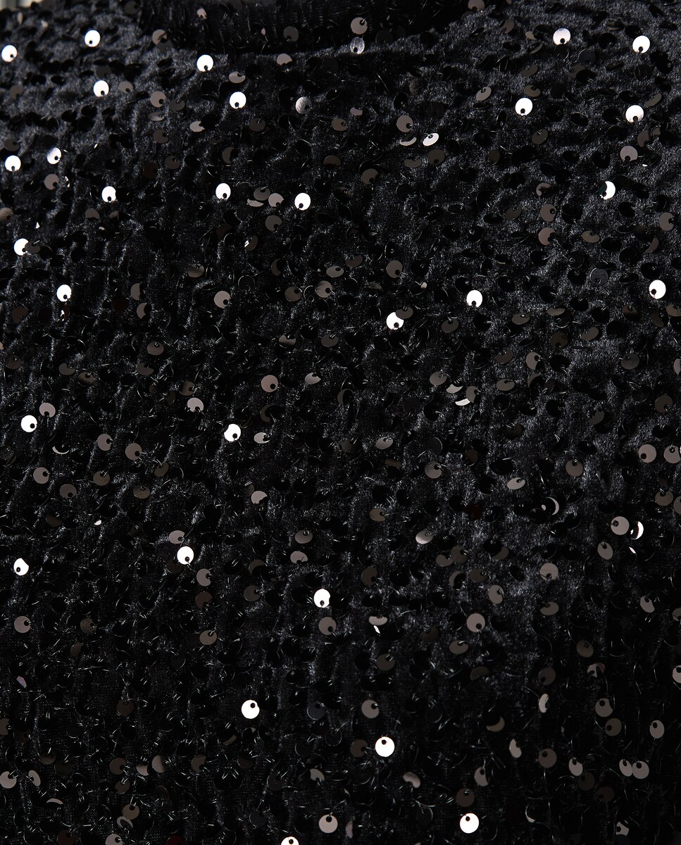 Top de mulher com lantejoulas Preto-6