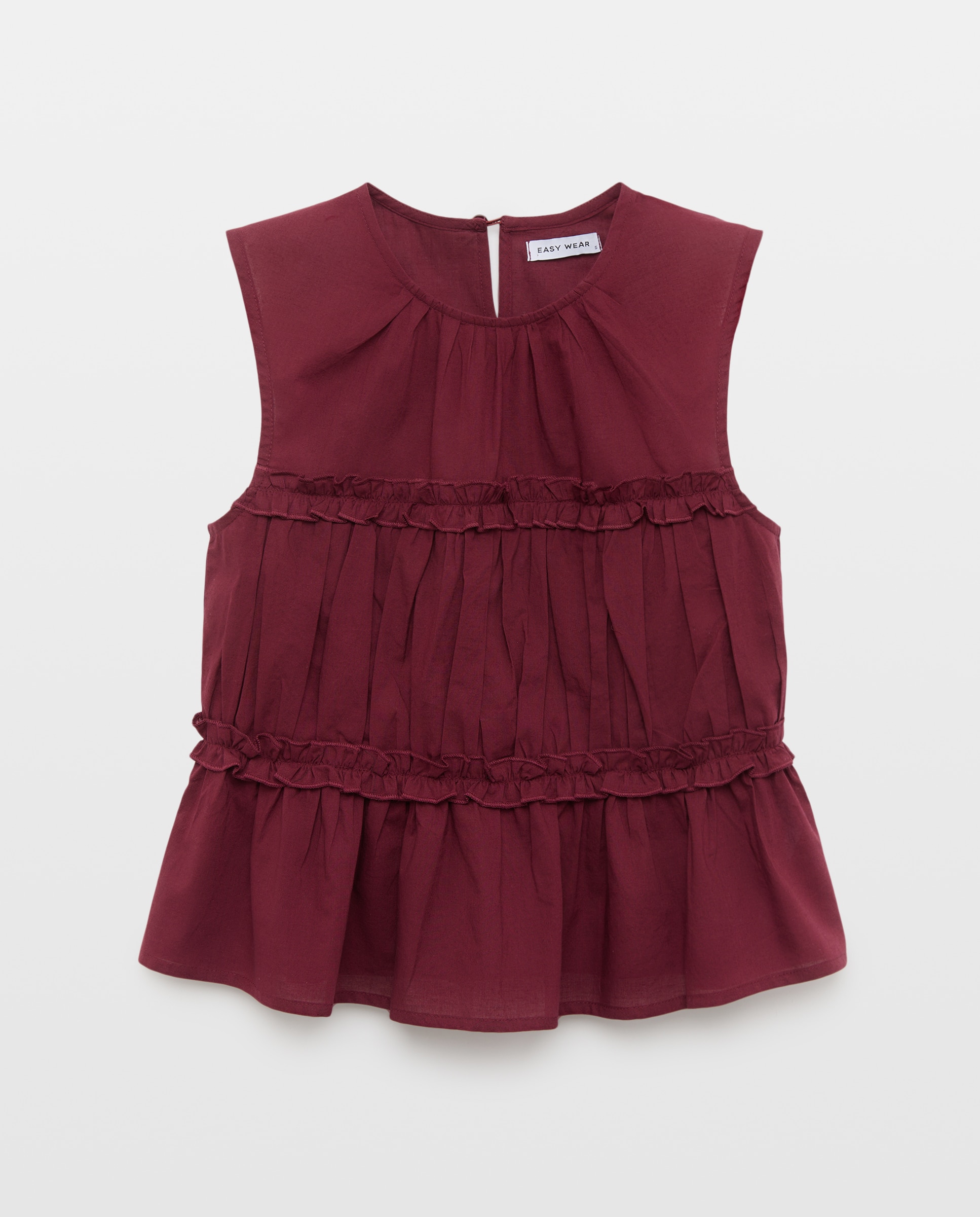 Top sin mangas liso de mujer - Easy Wear - Burdeos Burdeos-4