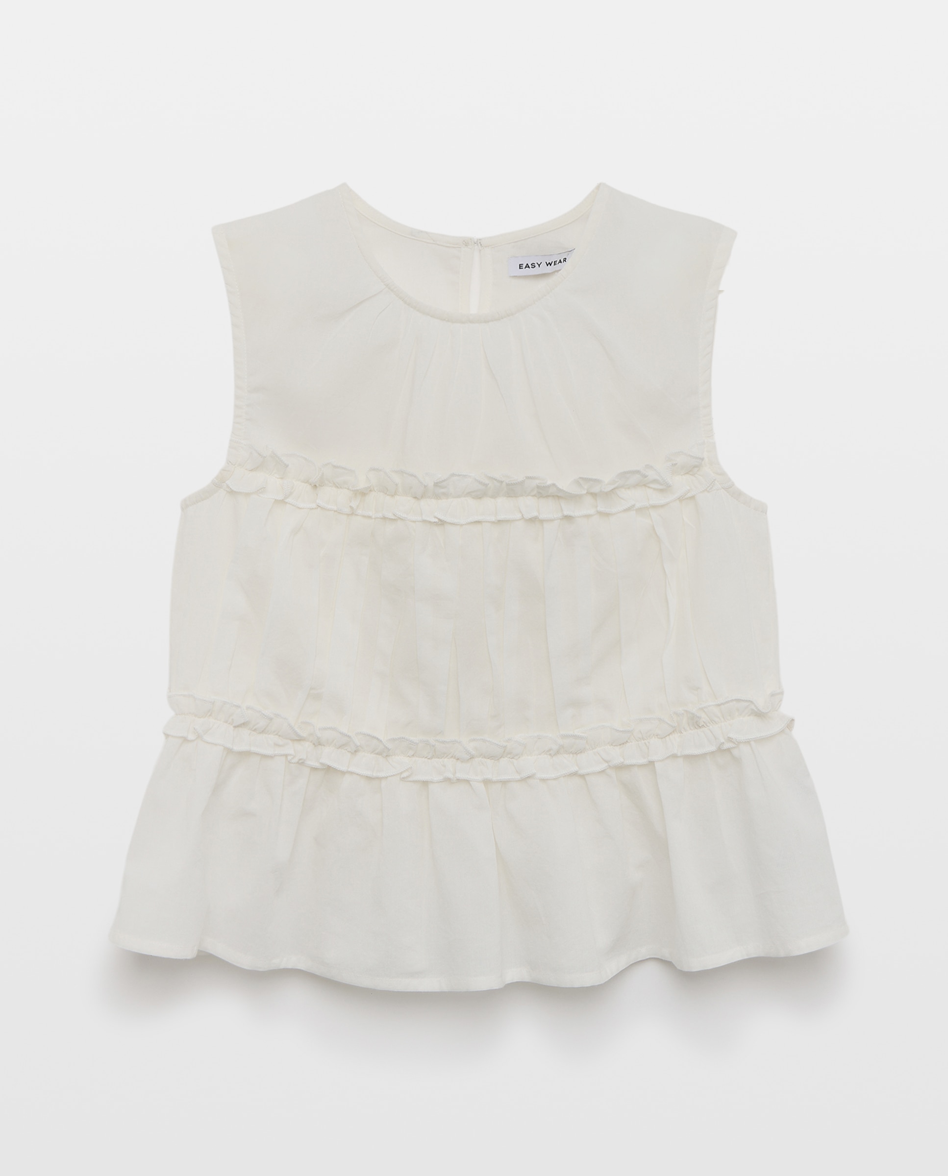 Top sin mangas liso de mujer - Easy Wear - Blanco Blanco-4