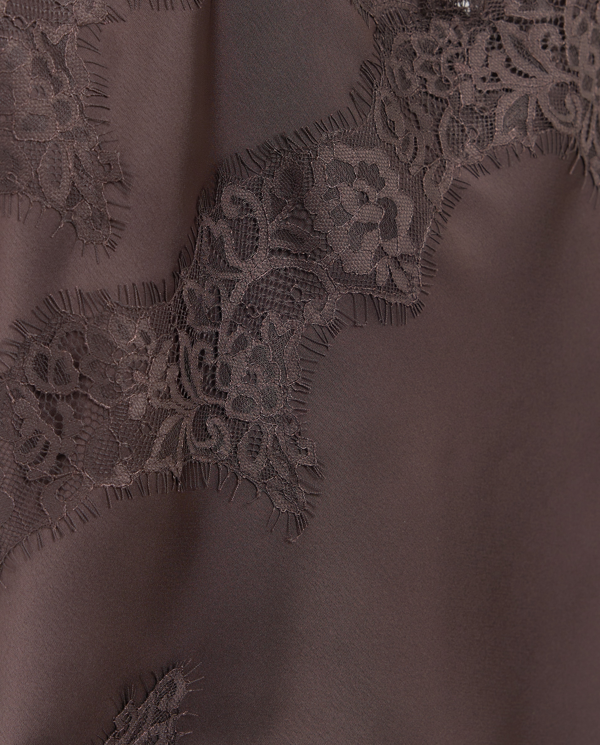 Top de mujer satinado tirantes encaje - Easy Wear - Marrón Marrón-5