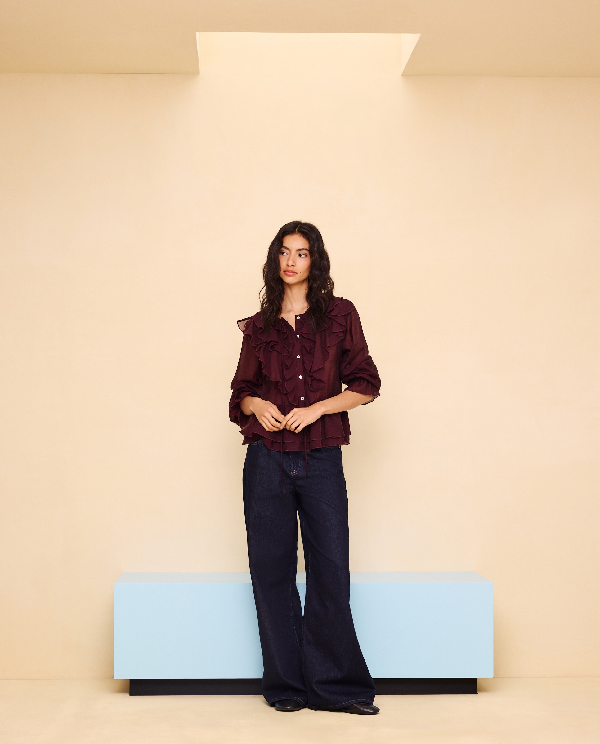 Top com Peplum Bordeaux-2