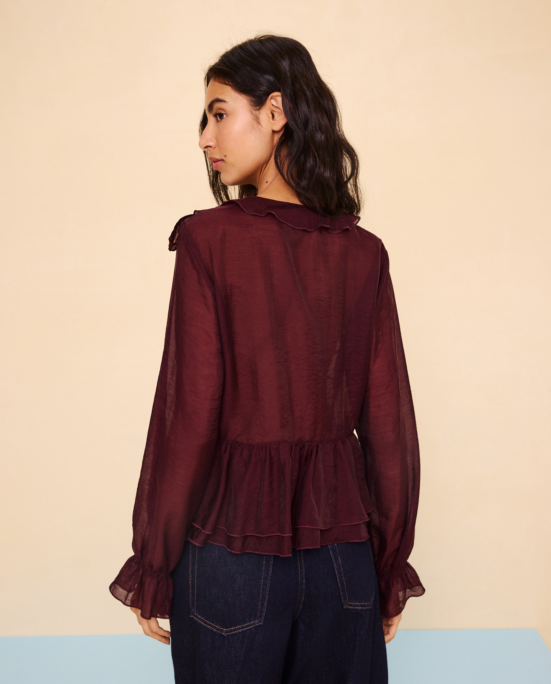 Top com Peplum Bordeaux-3