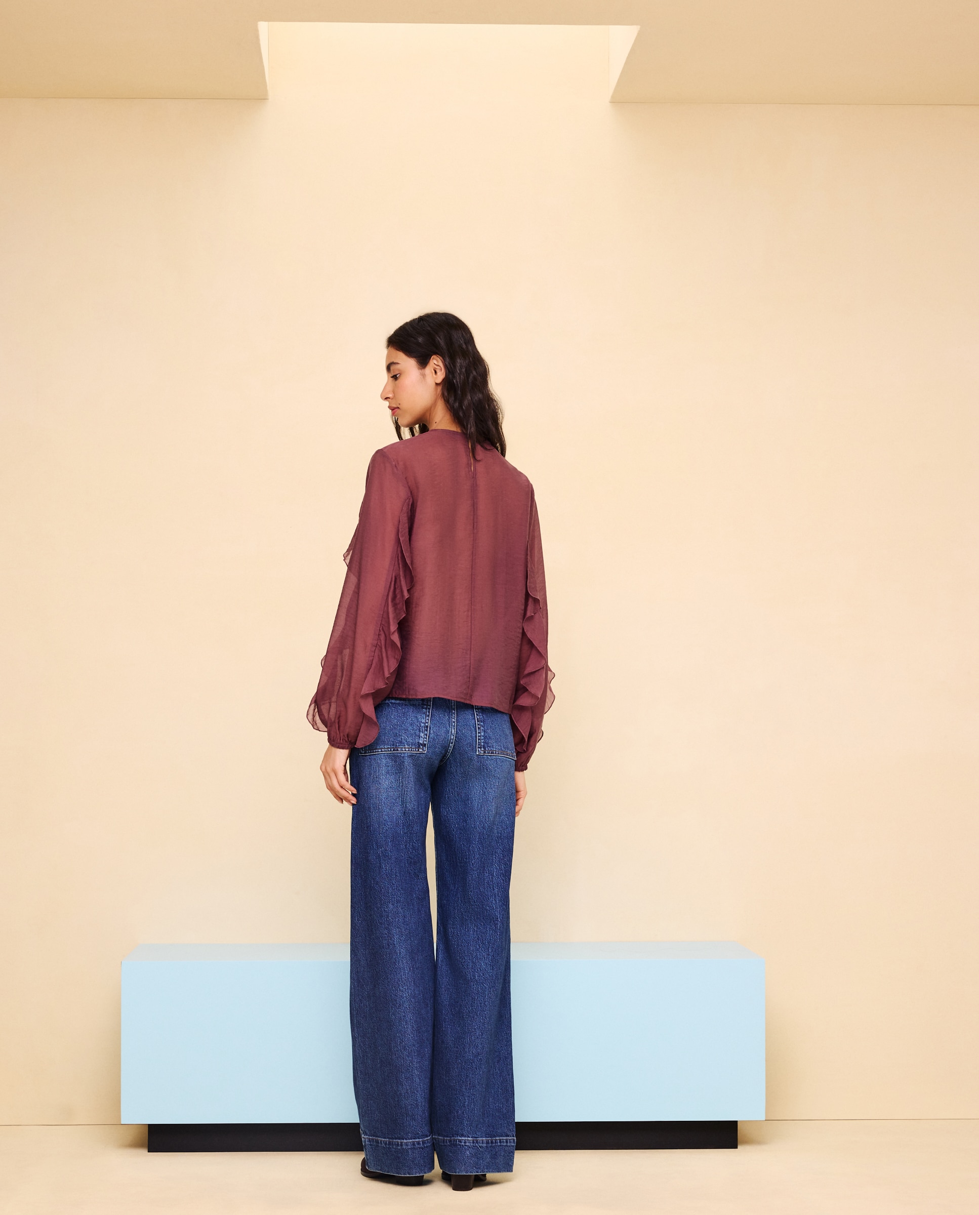 Blusa com folhos 200 Rosa-3