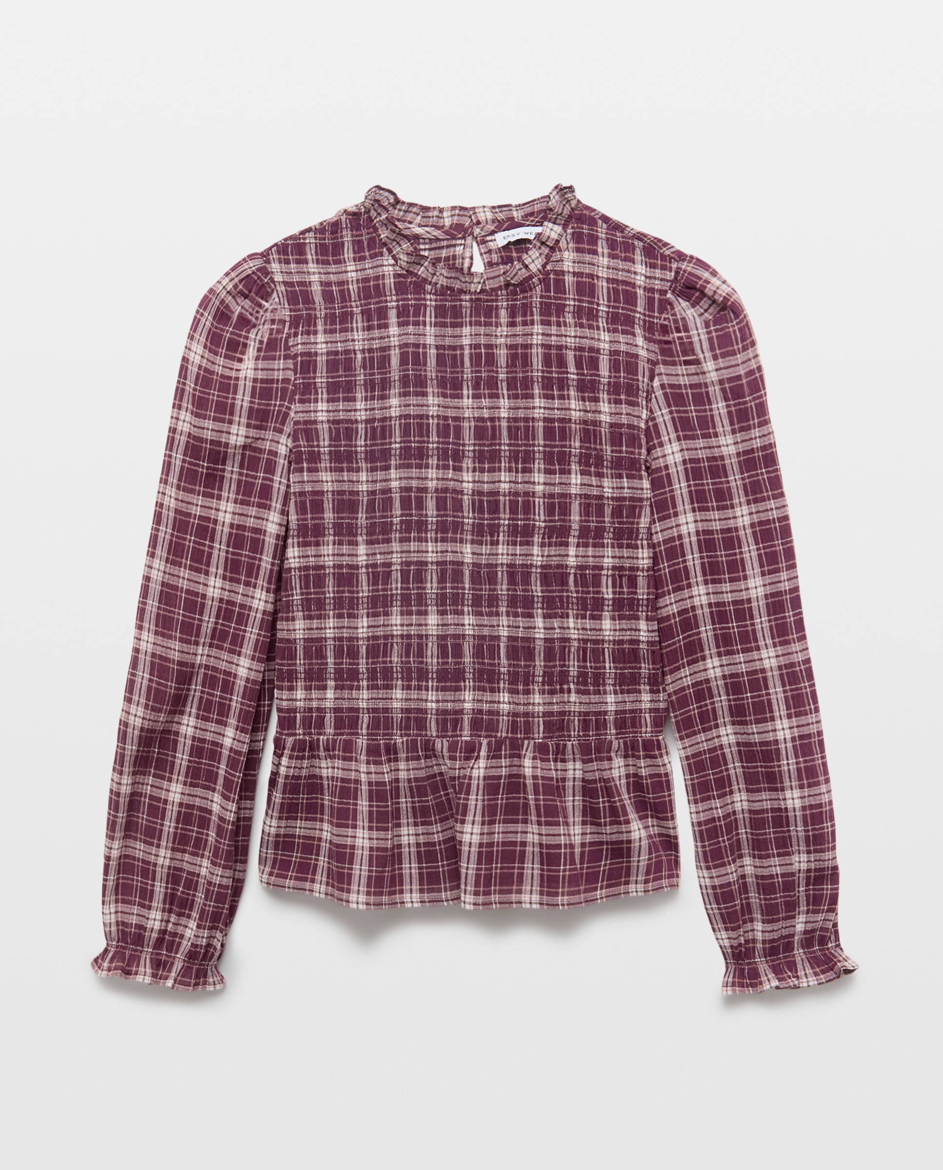 Top de mujer cuadros con nido de abeja - Easy Wear - Rosa Rosa-4