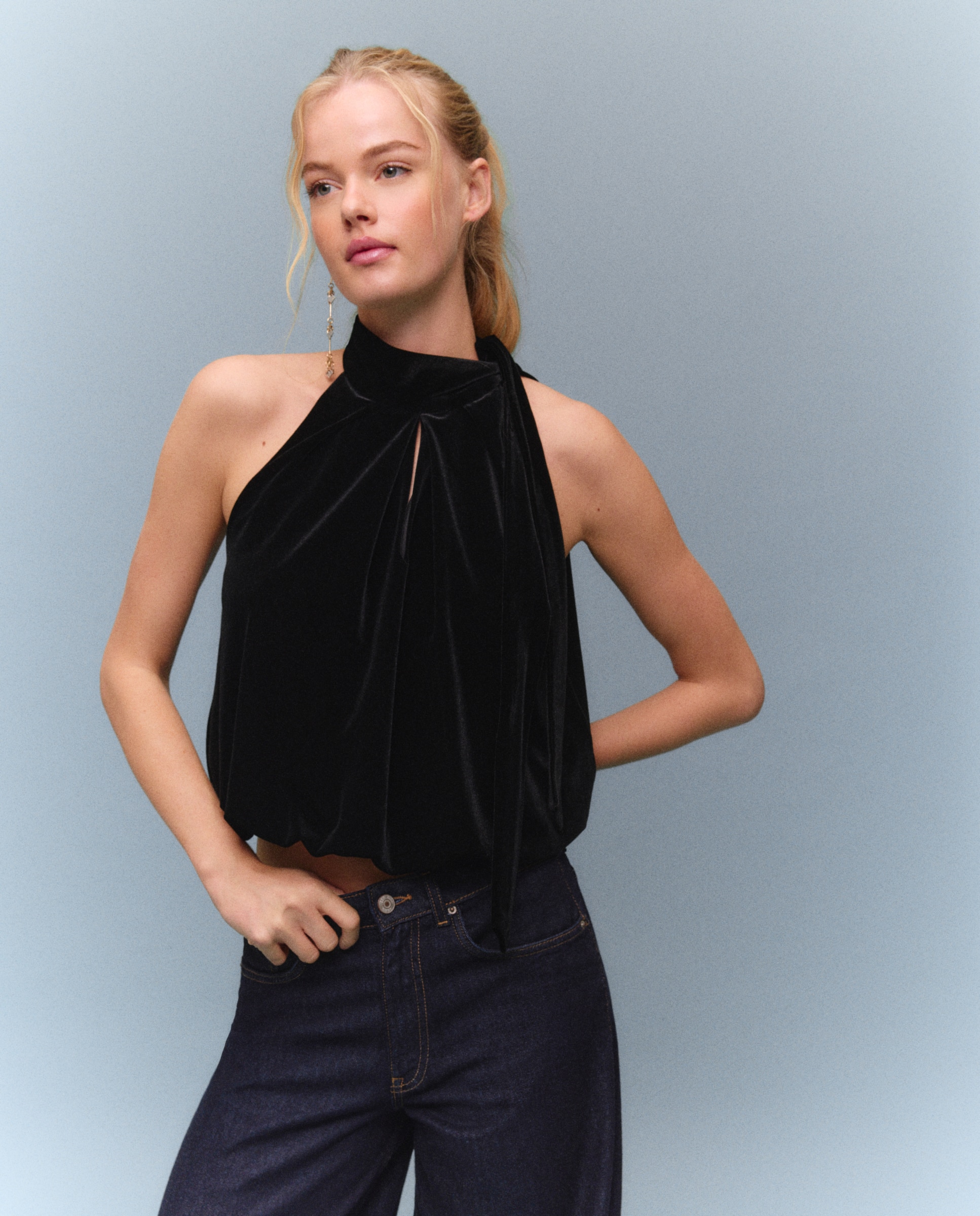 Imagen 1 de Top globo terciopelo - Easy Wear - Negro Negro
