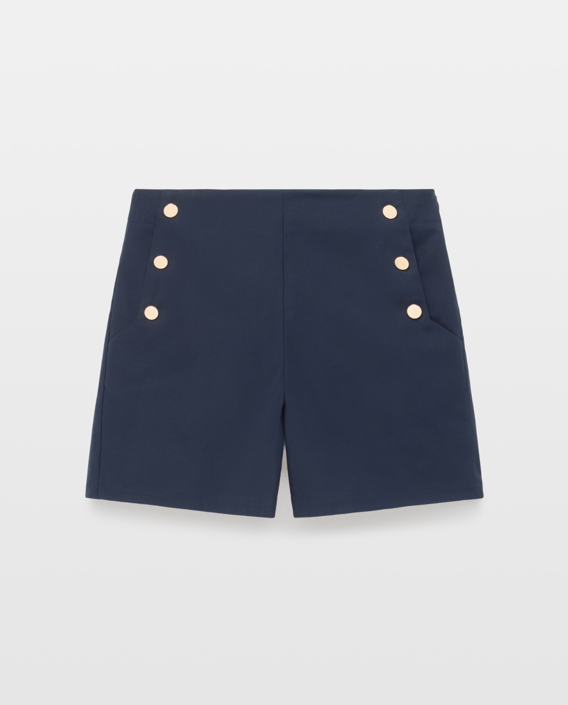 Bermuda de mujer botones dorados - Easy Wear - Azul marino Azul marino-4