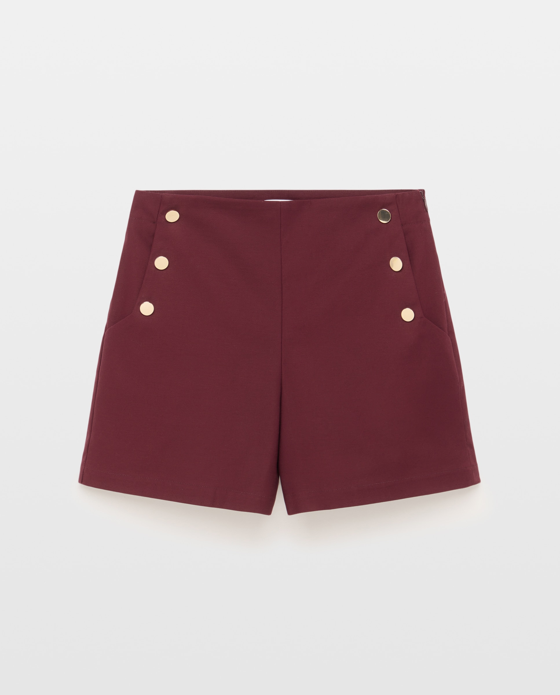 Bermudas com Botões Dourados Bordeaux-4