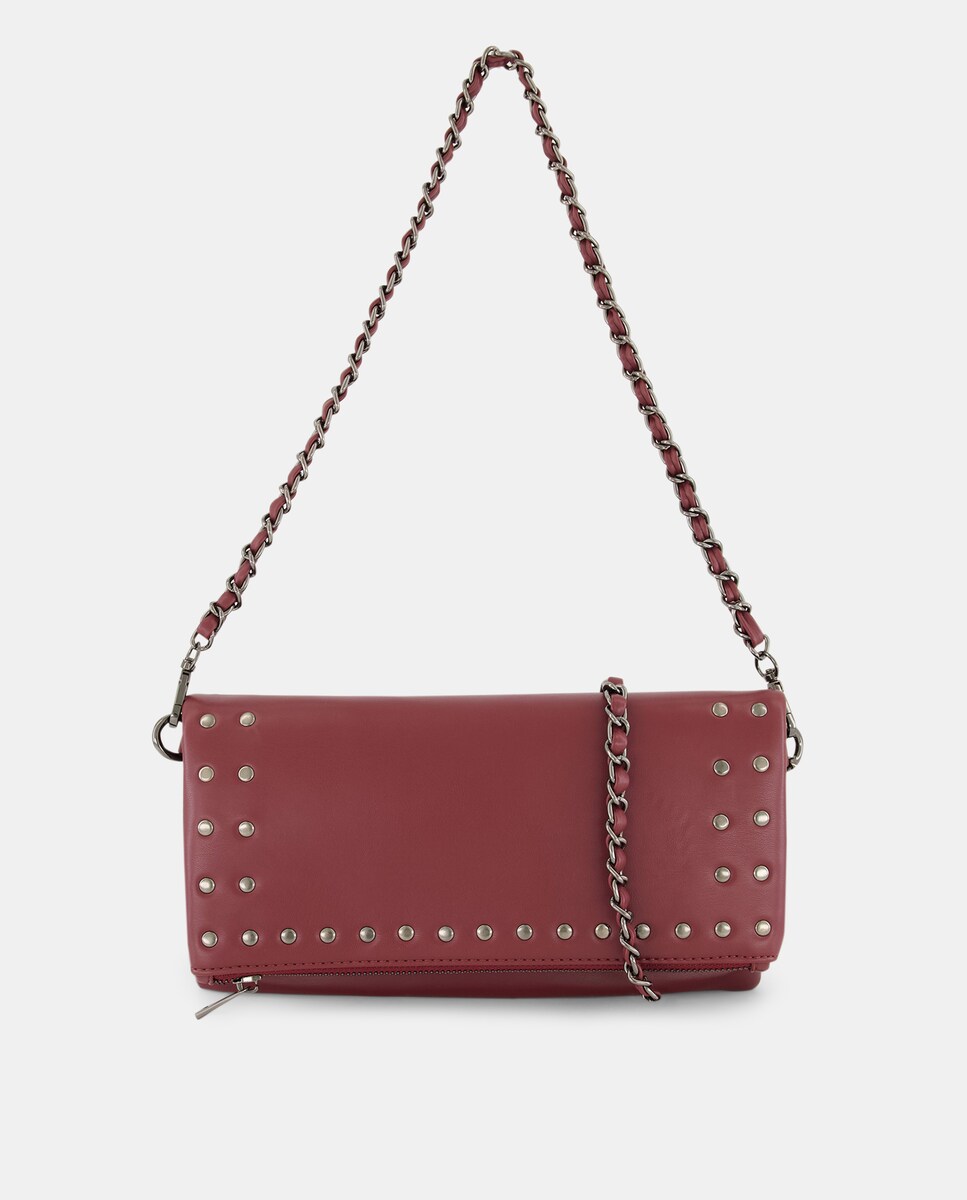 Mala a Tiracolo com Tachas Bordeaux-1