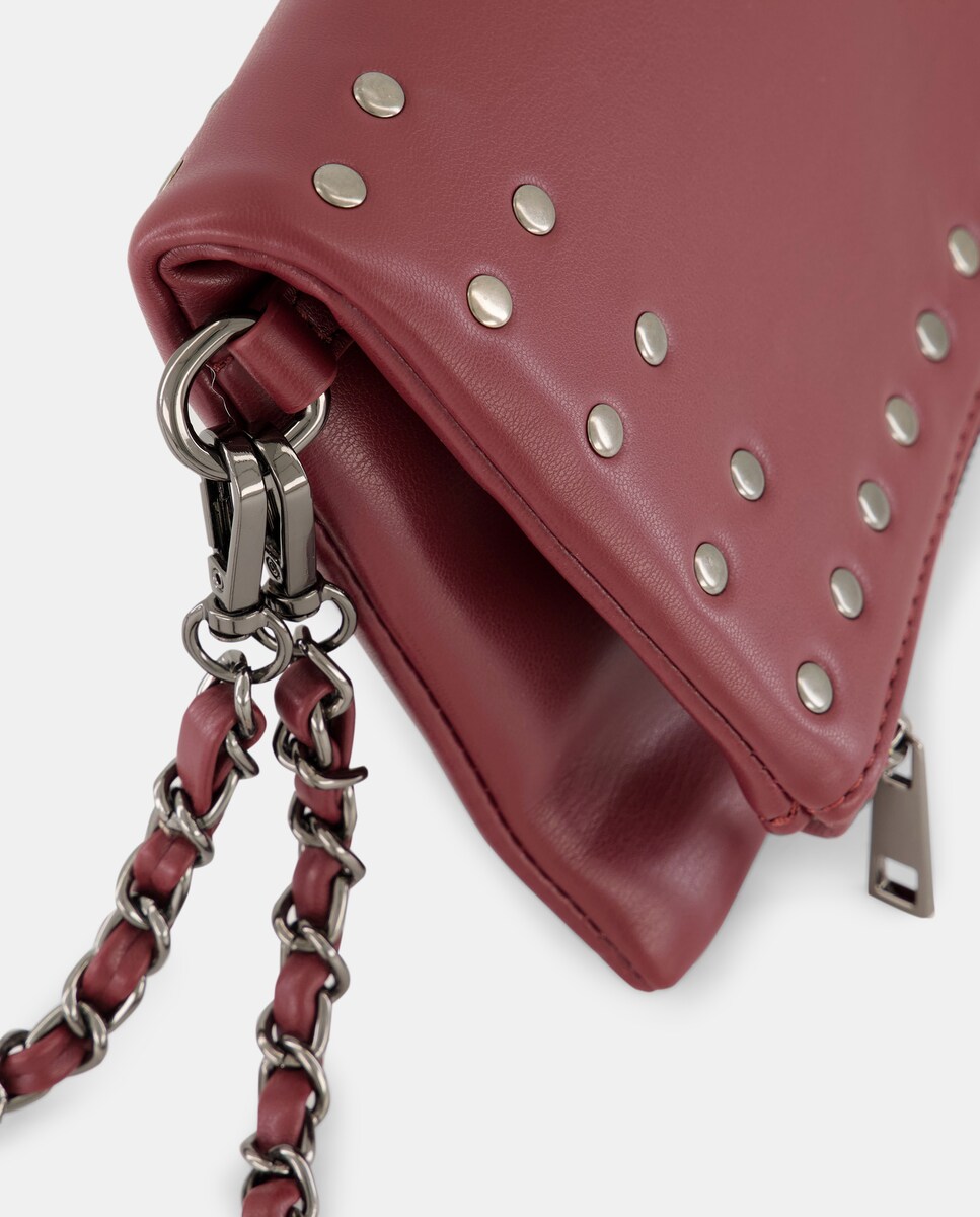 Mala a Tiracolo com Tachas Bordeaux-3