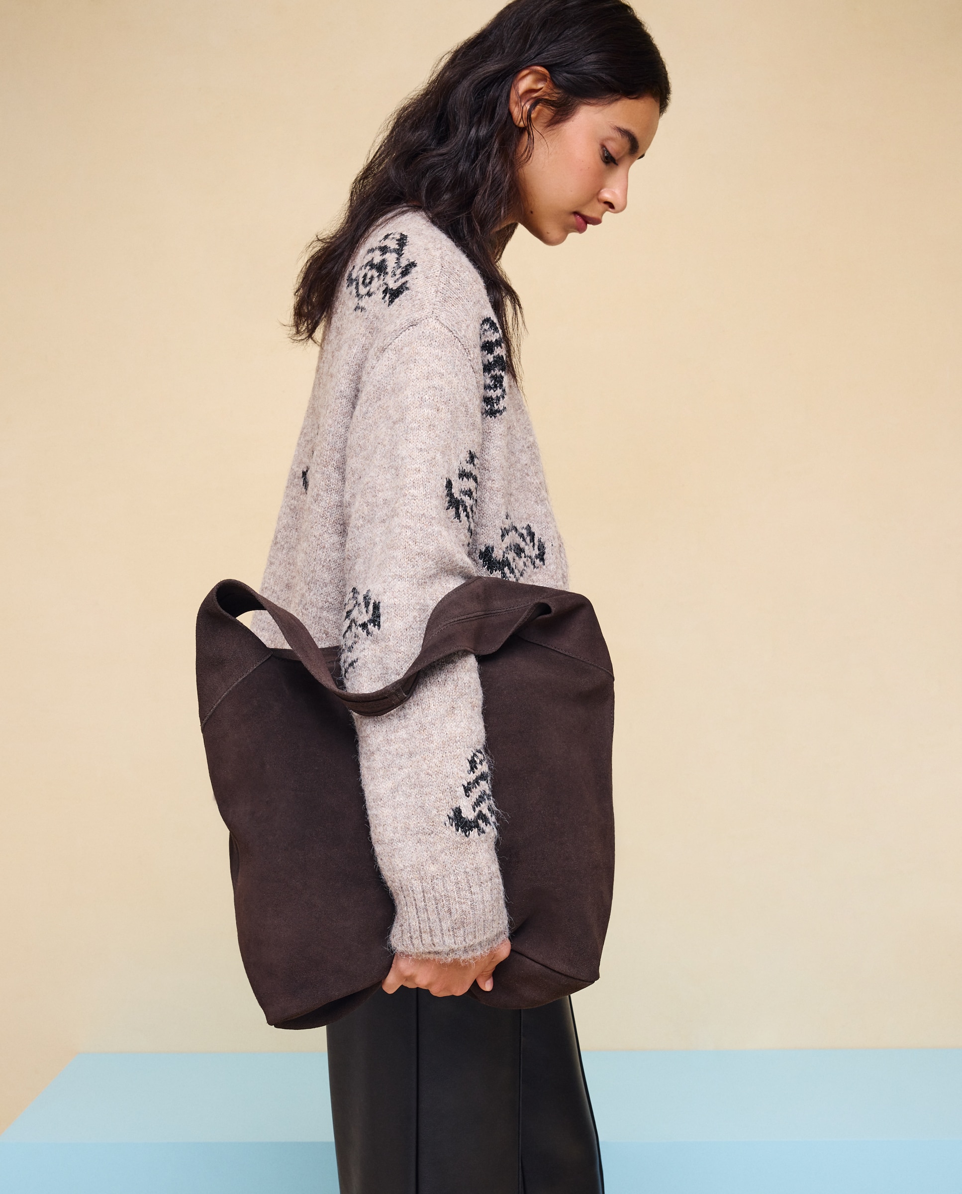 Imagen 5 de Hobo de piel con cremallera - Easy Wear - Chocolate Chocolate