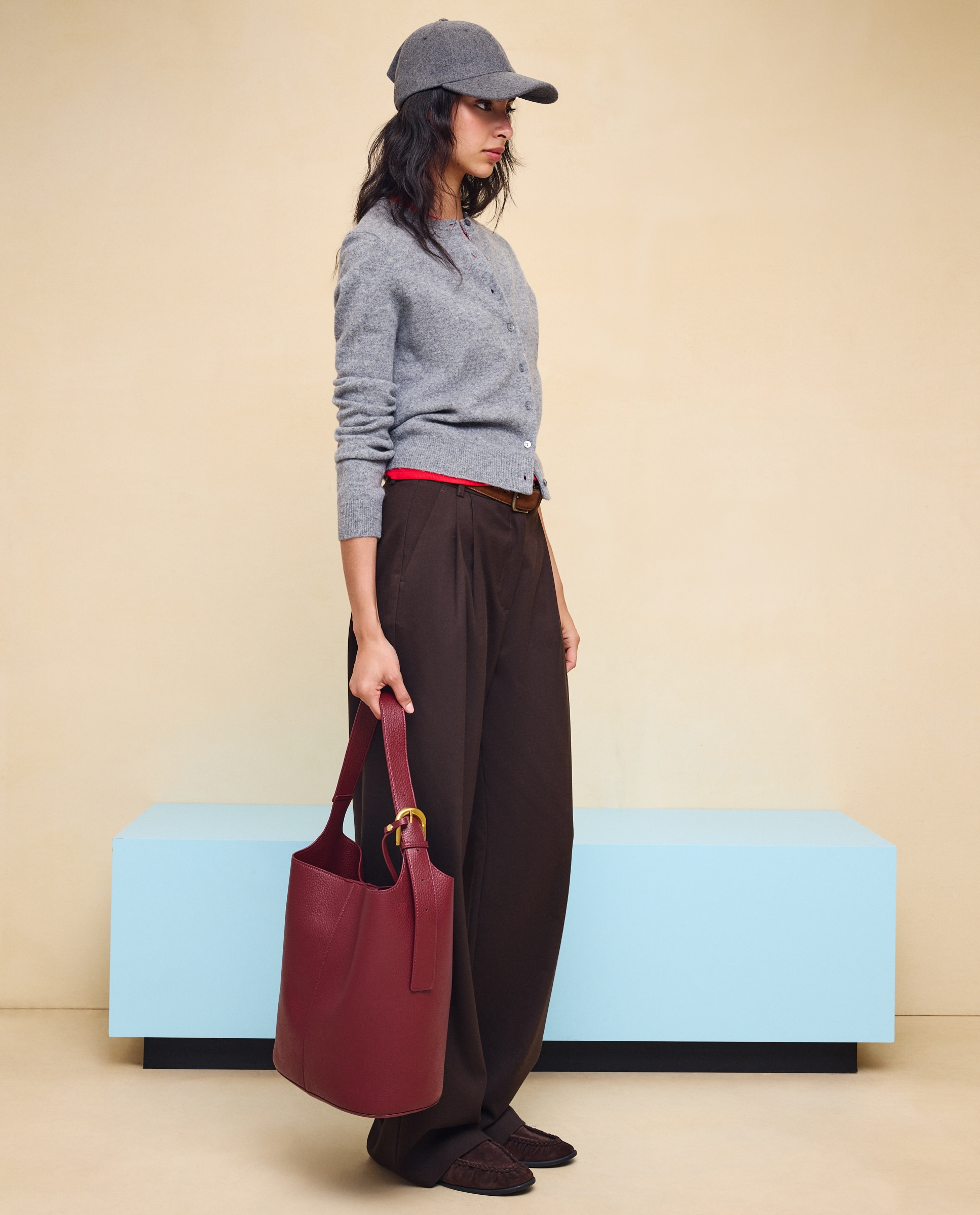 Saco com Fivela Bordeaux-6