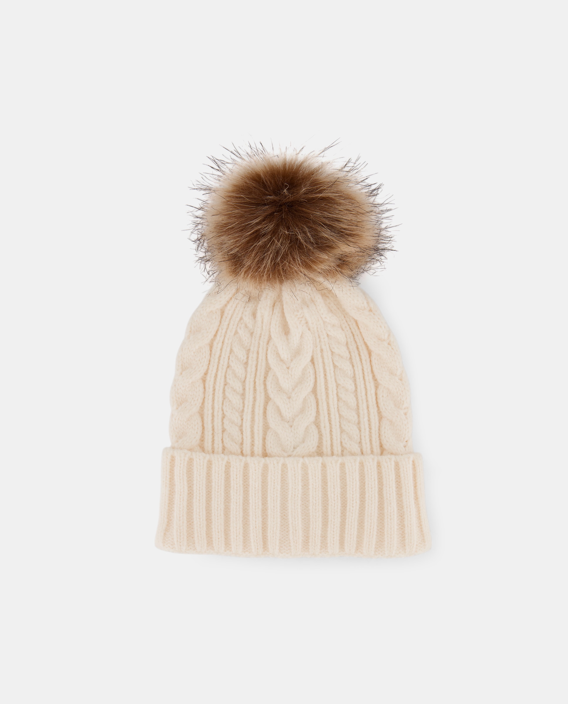 Gorro com Pompom Bege-1