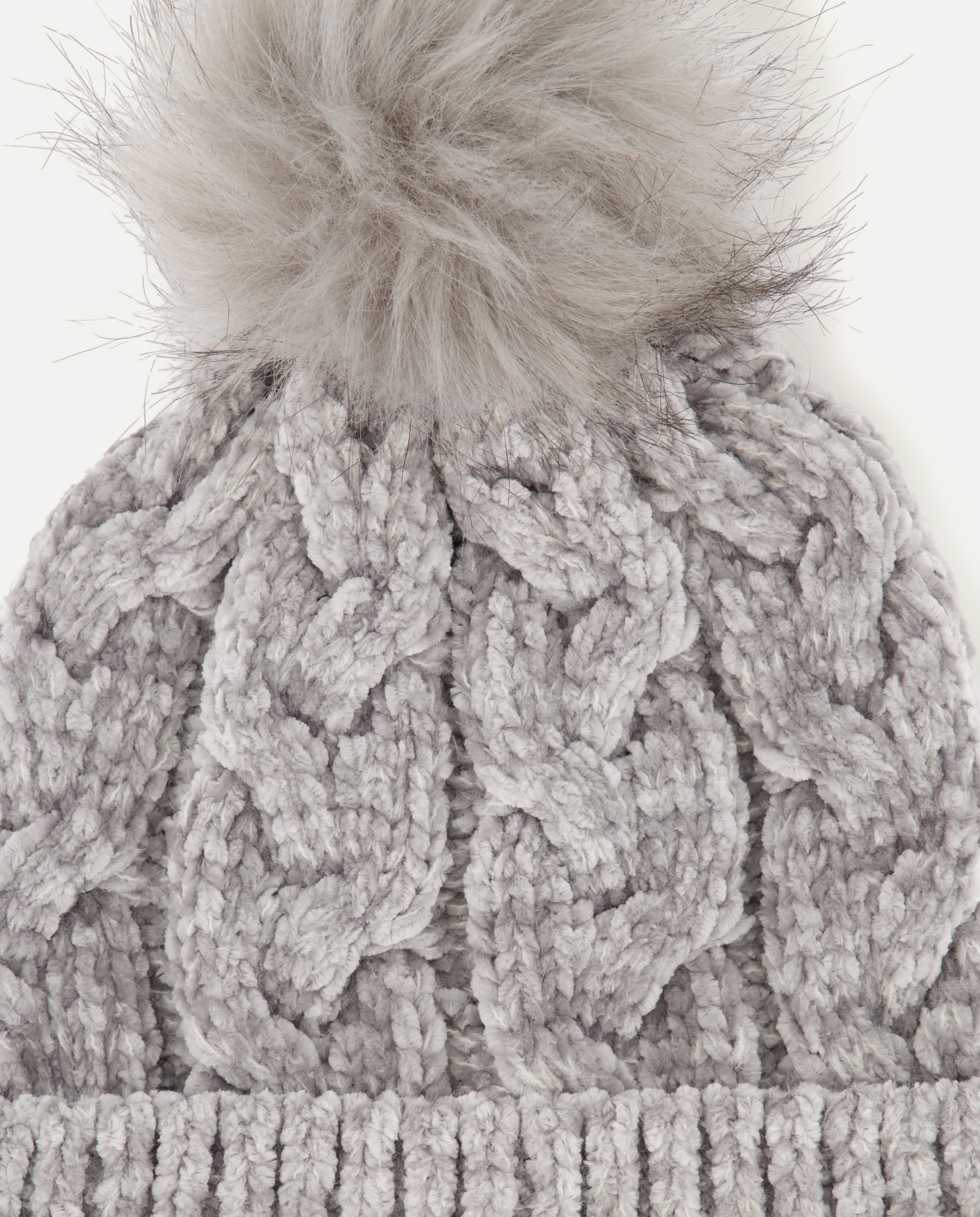 Gorro de Chenille 820 Cinzento Médio-2
