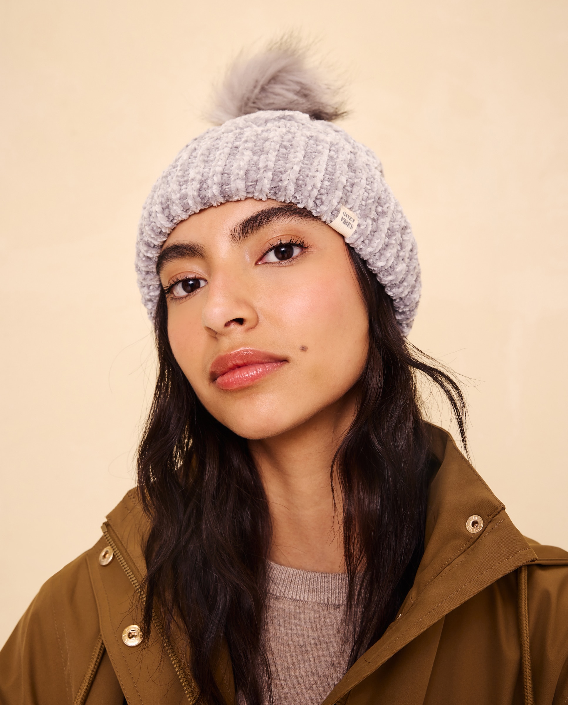 Gorro de Chenille 820 Cinzento Médio-3
