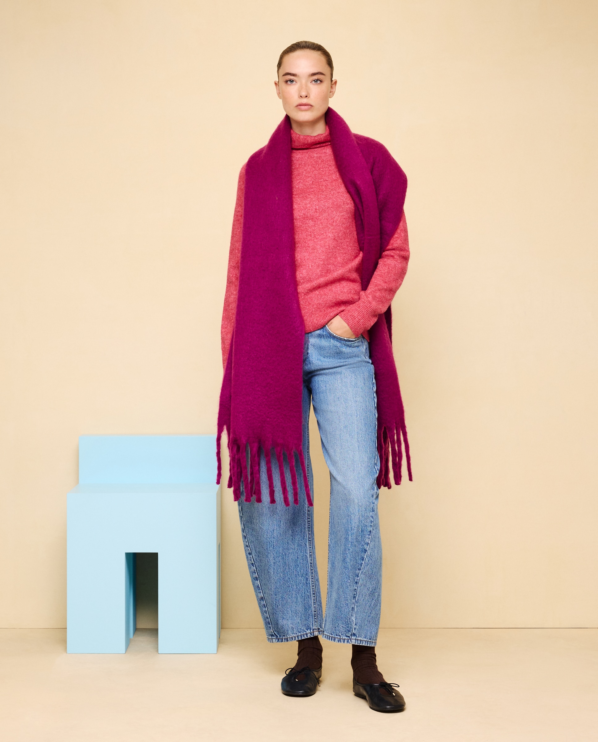 Imagen 4 de Bufanda lisa de mujer - Easy Wear - Buganvilla Buganvilla
