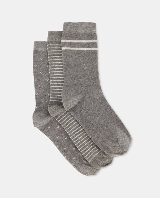 Imagem 0 de Pack de Três Pares de Meias com Estampados