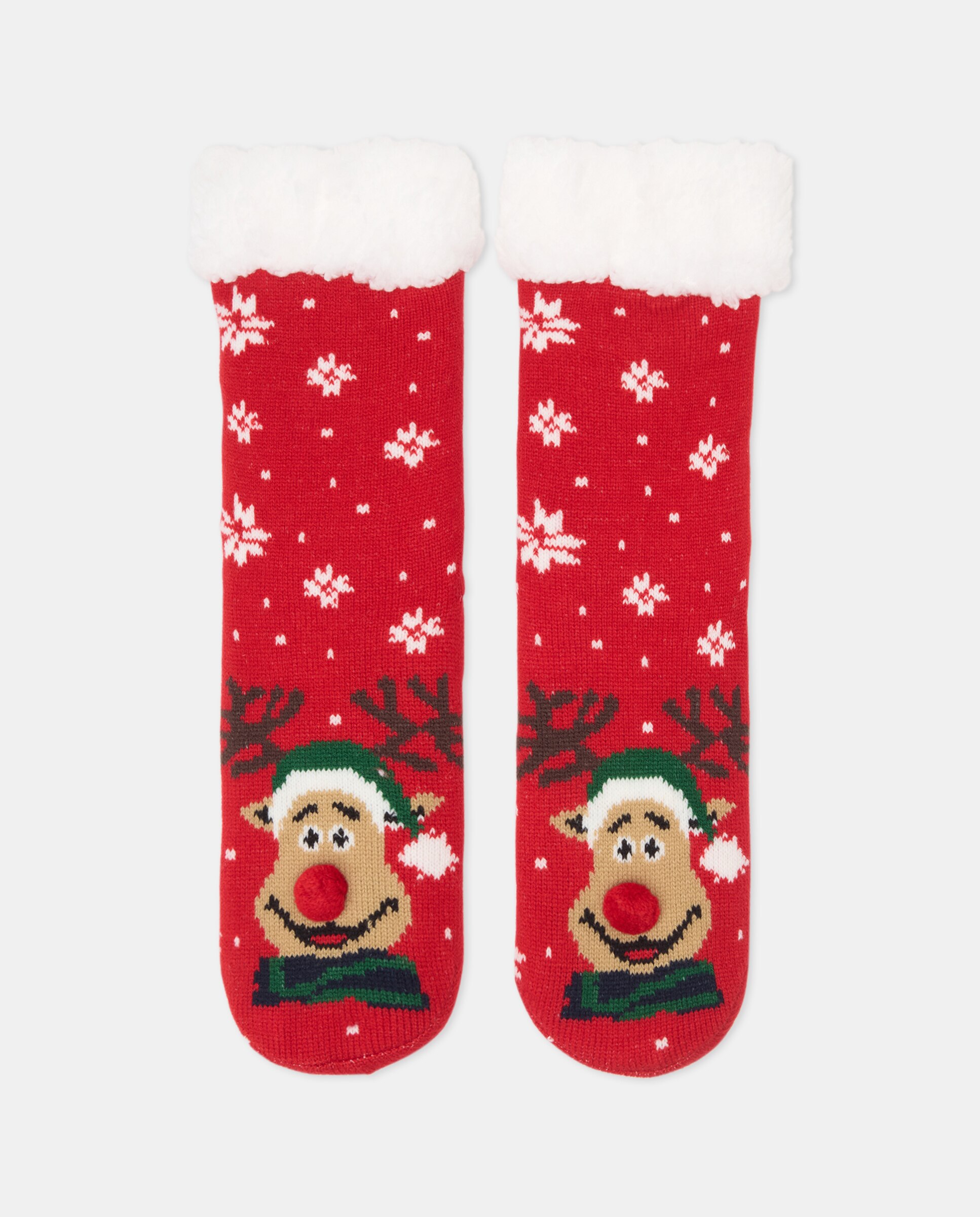 Meias de Poliéster Estampadas 600 Vermelho-2