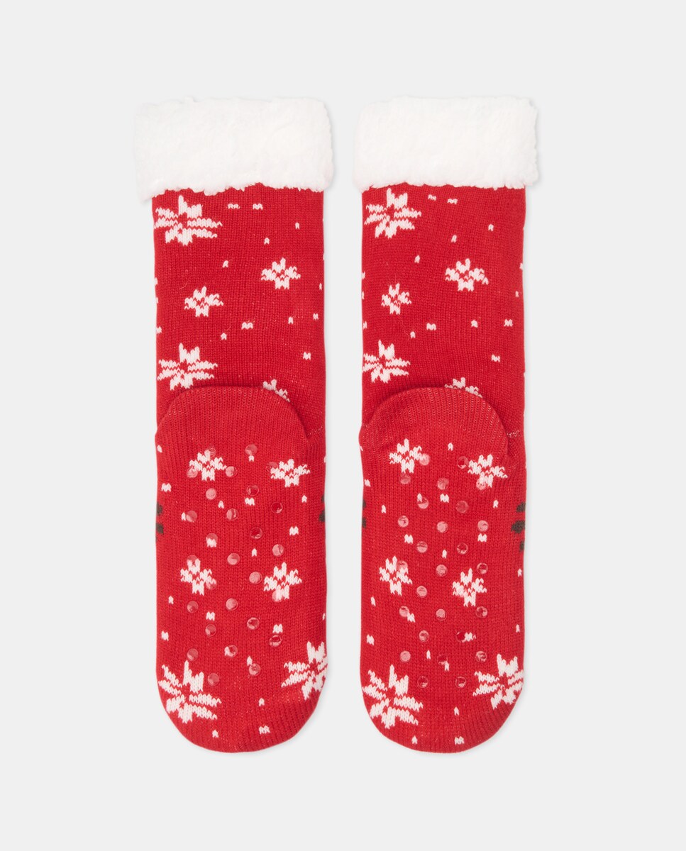 Meias de Poliéster Estampadas 600 Vermelho-3