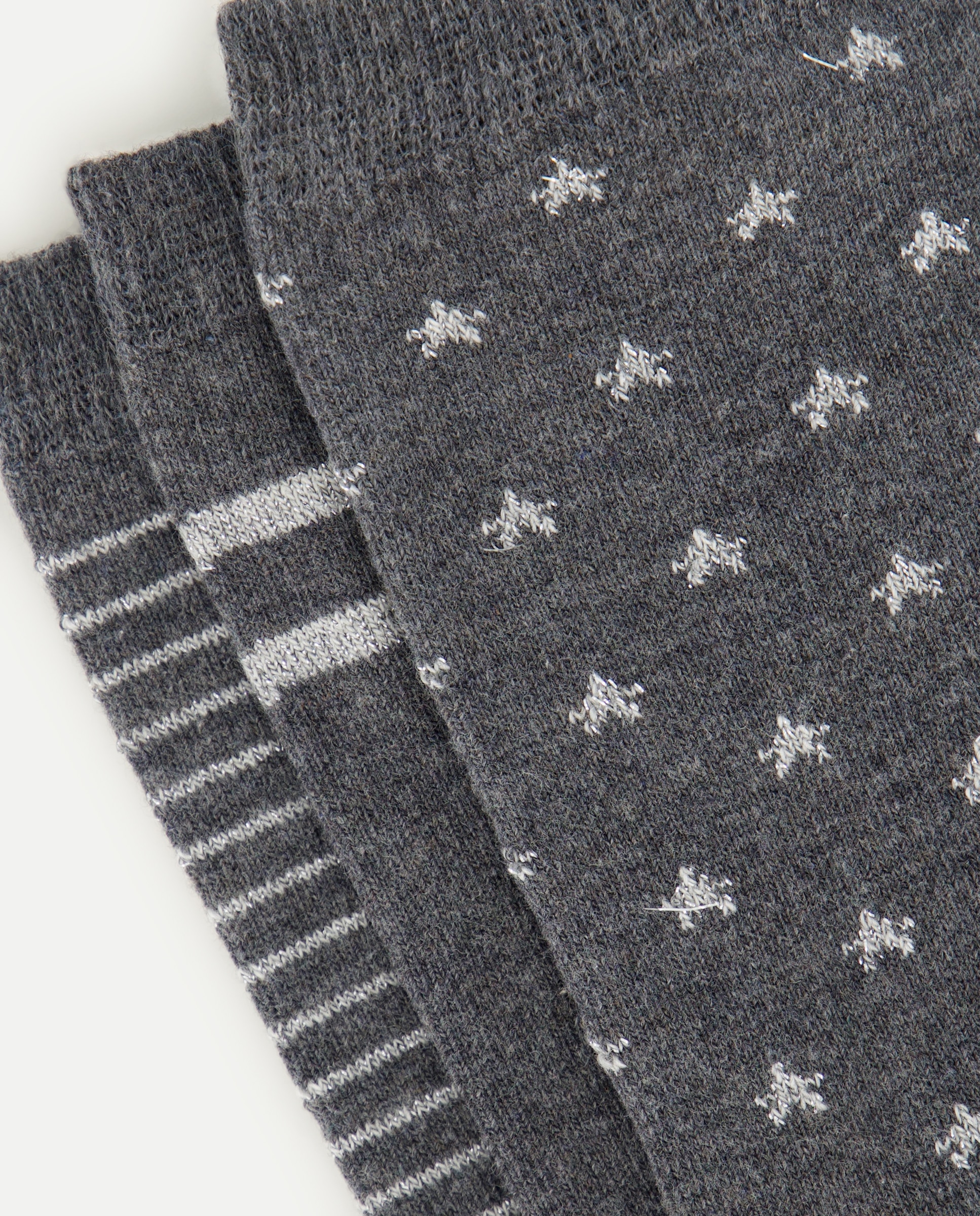 Pack de calcetines de mujer lurex con estrellas - Easy Wear - 820 Gris medio 820 Gris medio-2